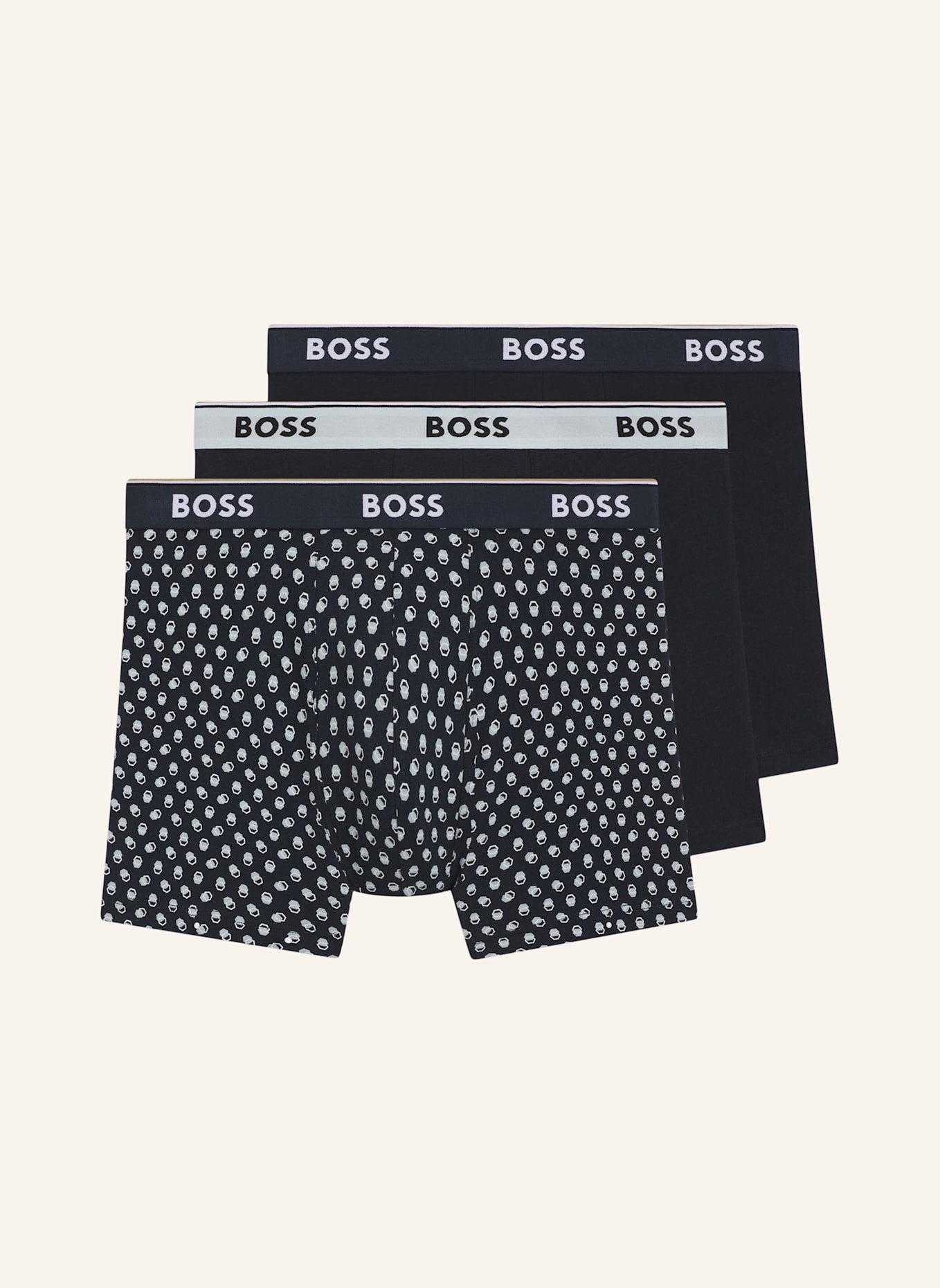 BOSS Boxershort BOXERBR 3P POWER DES: BLAU