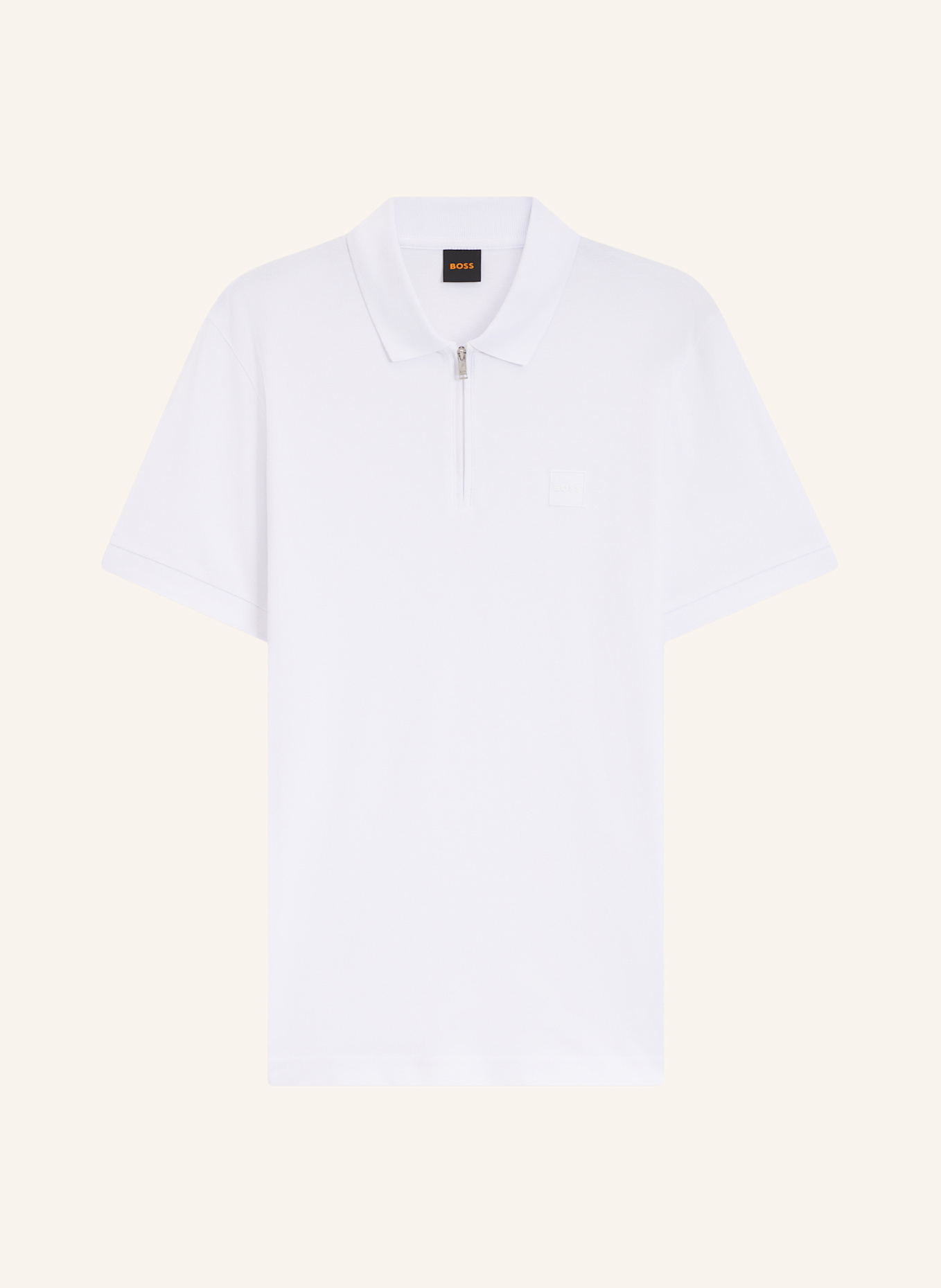 BOSS Piqué-Poloshirt PASSERZIP: WEISS