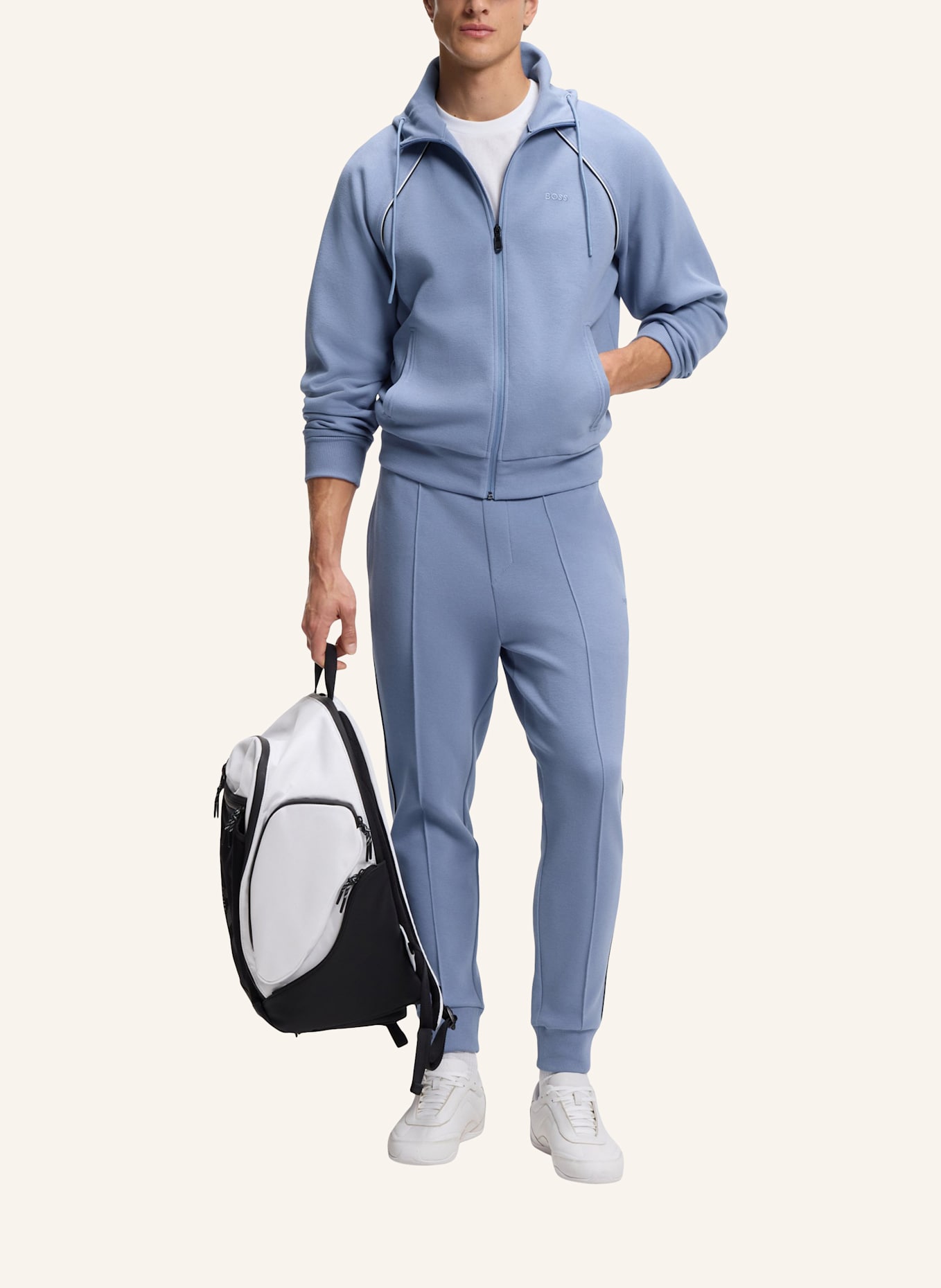 BOSS Sweatjacke JOIN SAGGY: HELLBLAU