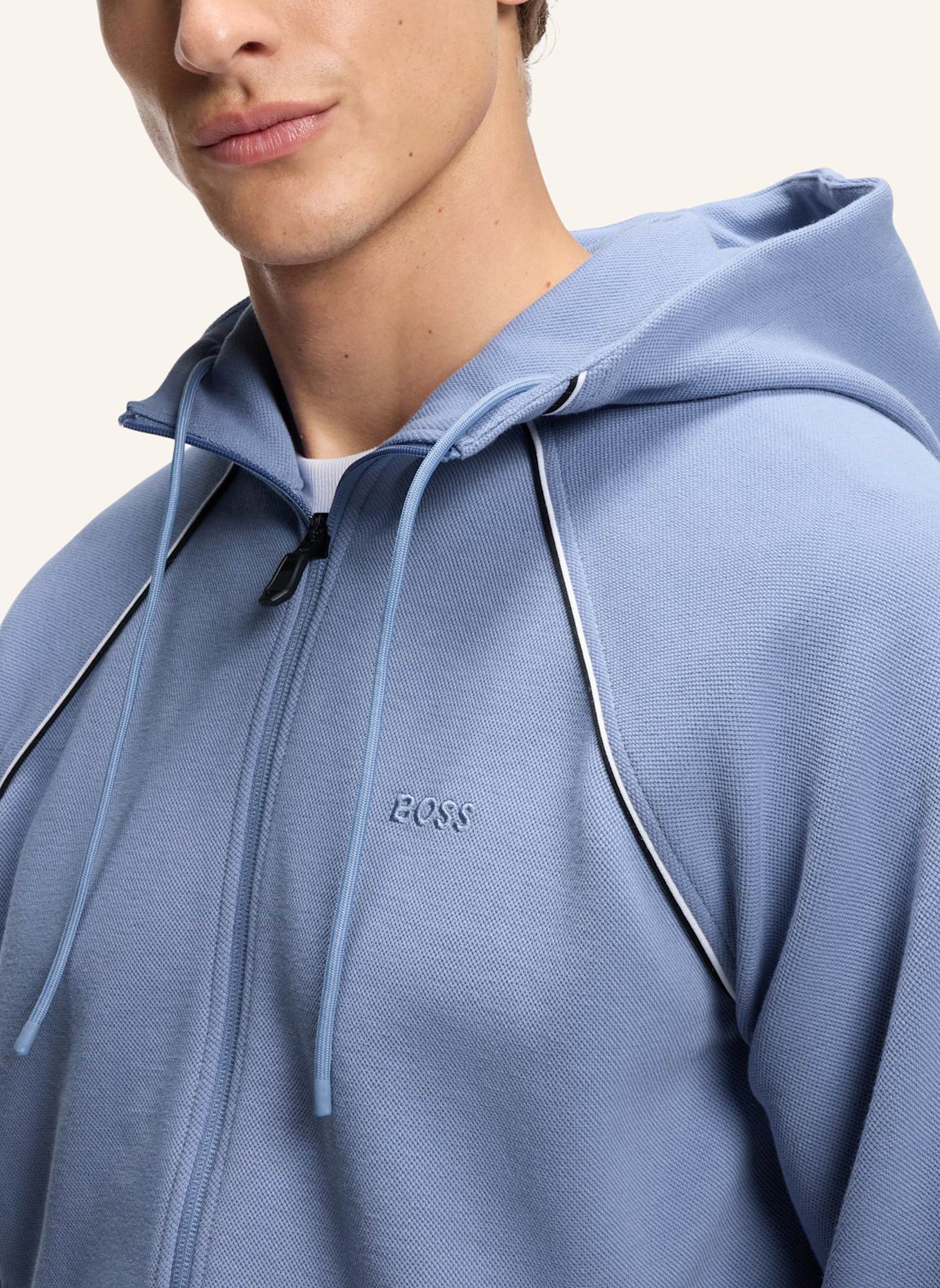 BOSS Sweatjacke JOIN SAGGY: HELLBLAU