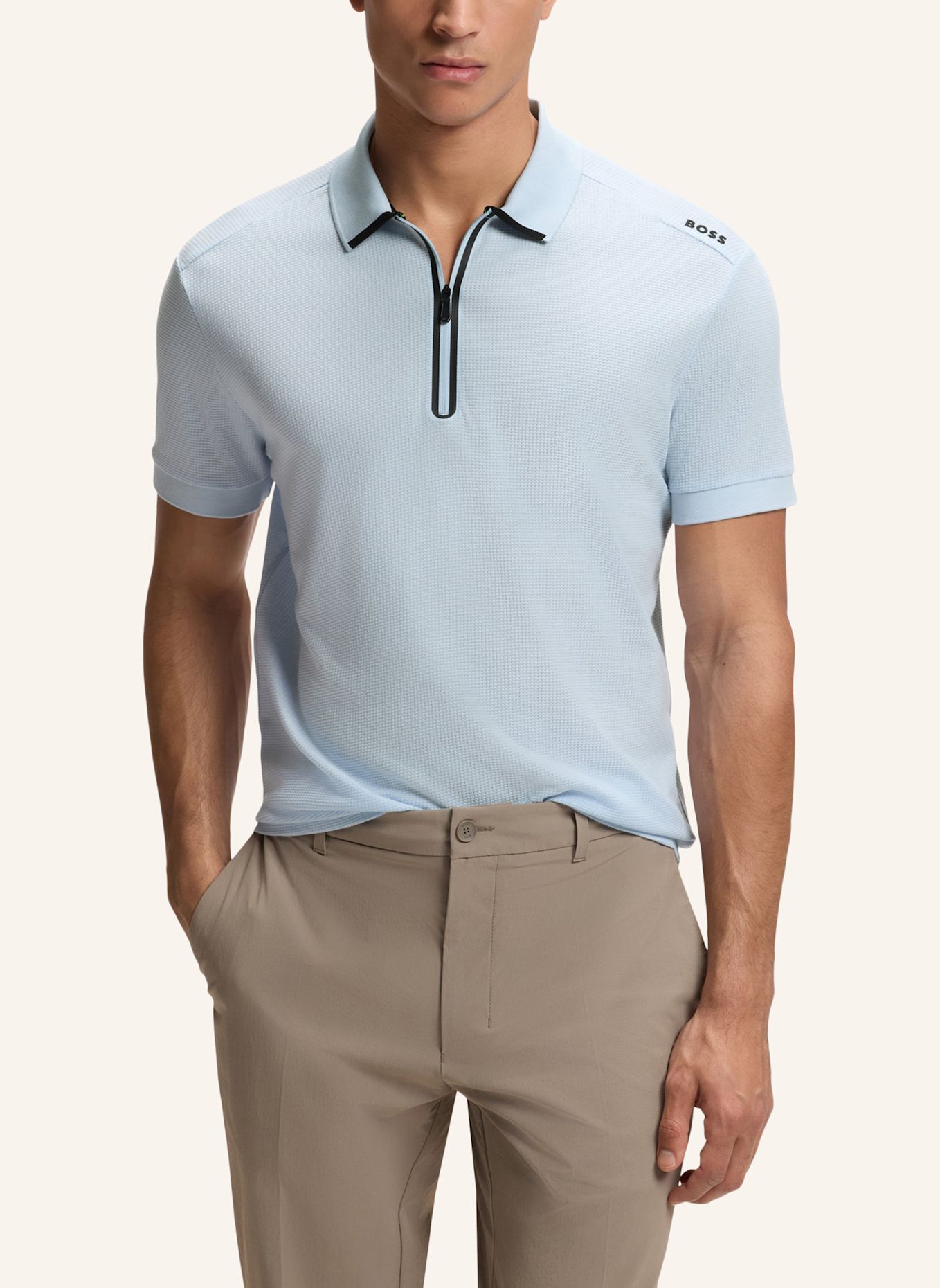 BOSS Polo PL_TERRACE ZIP Regular Fit: BLAU