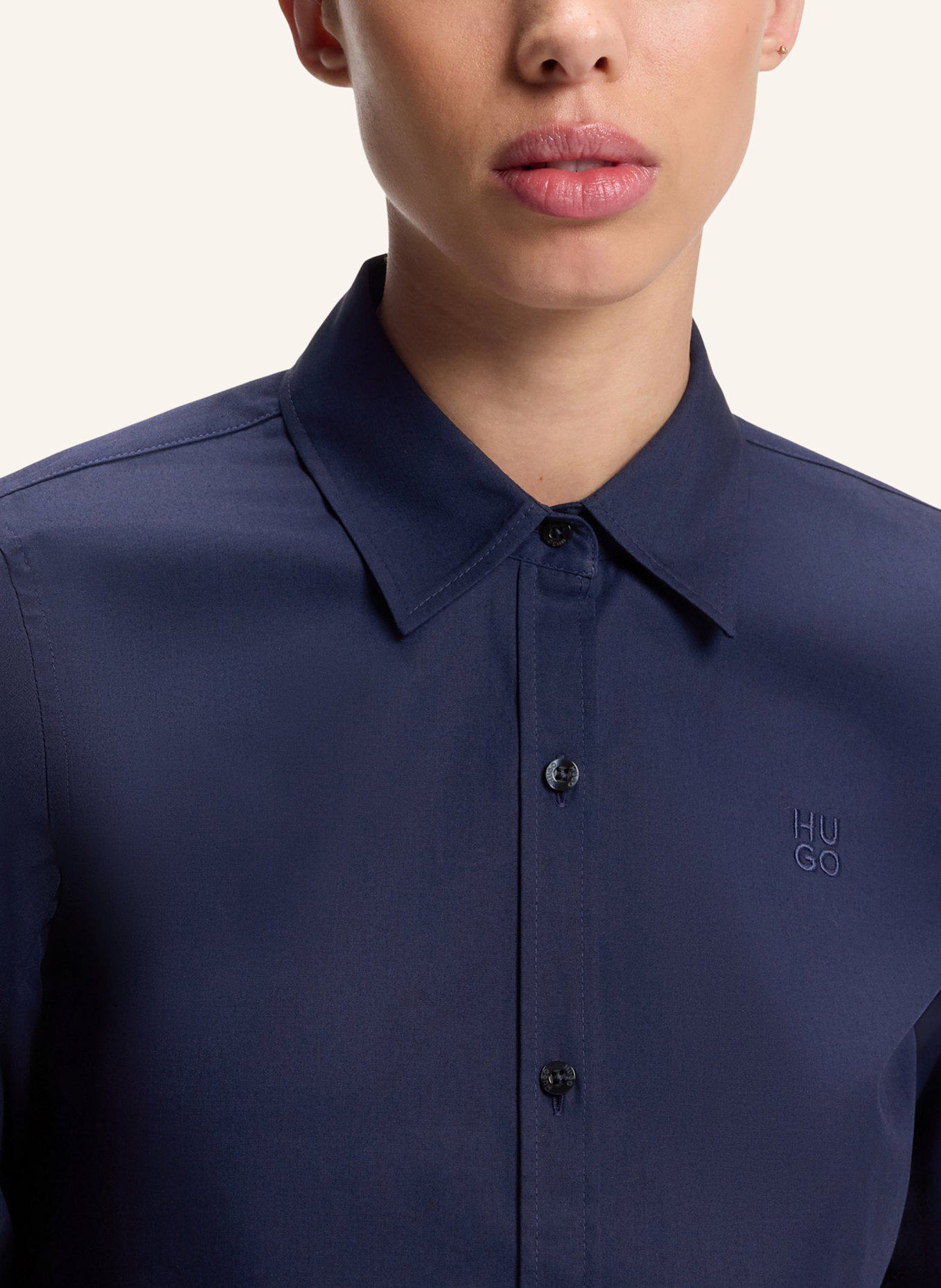 HUGO Business Bluse THE ESSENTIAL SHIRT Regular Fit: BLAU