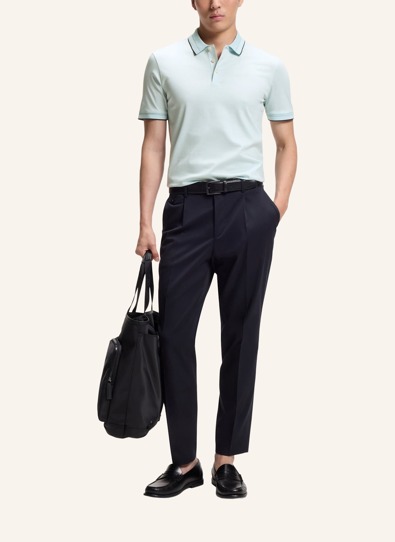 BOSS Poloshirt H-PHILLIPSON 195 Slim Fit: HELLBLAU
