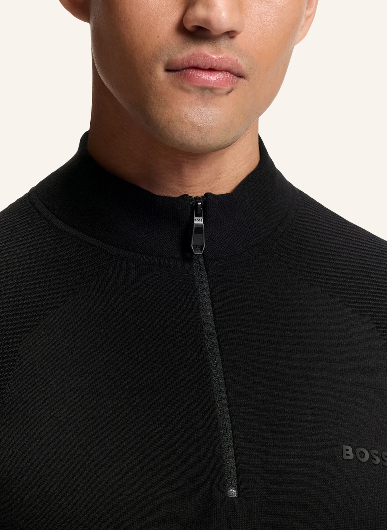 BOSS Pullover KN_MOMENTUM-LITE MZ Regular Fit: SCHWARZ