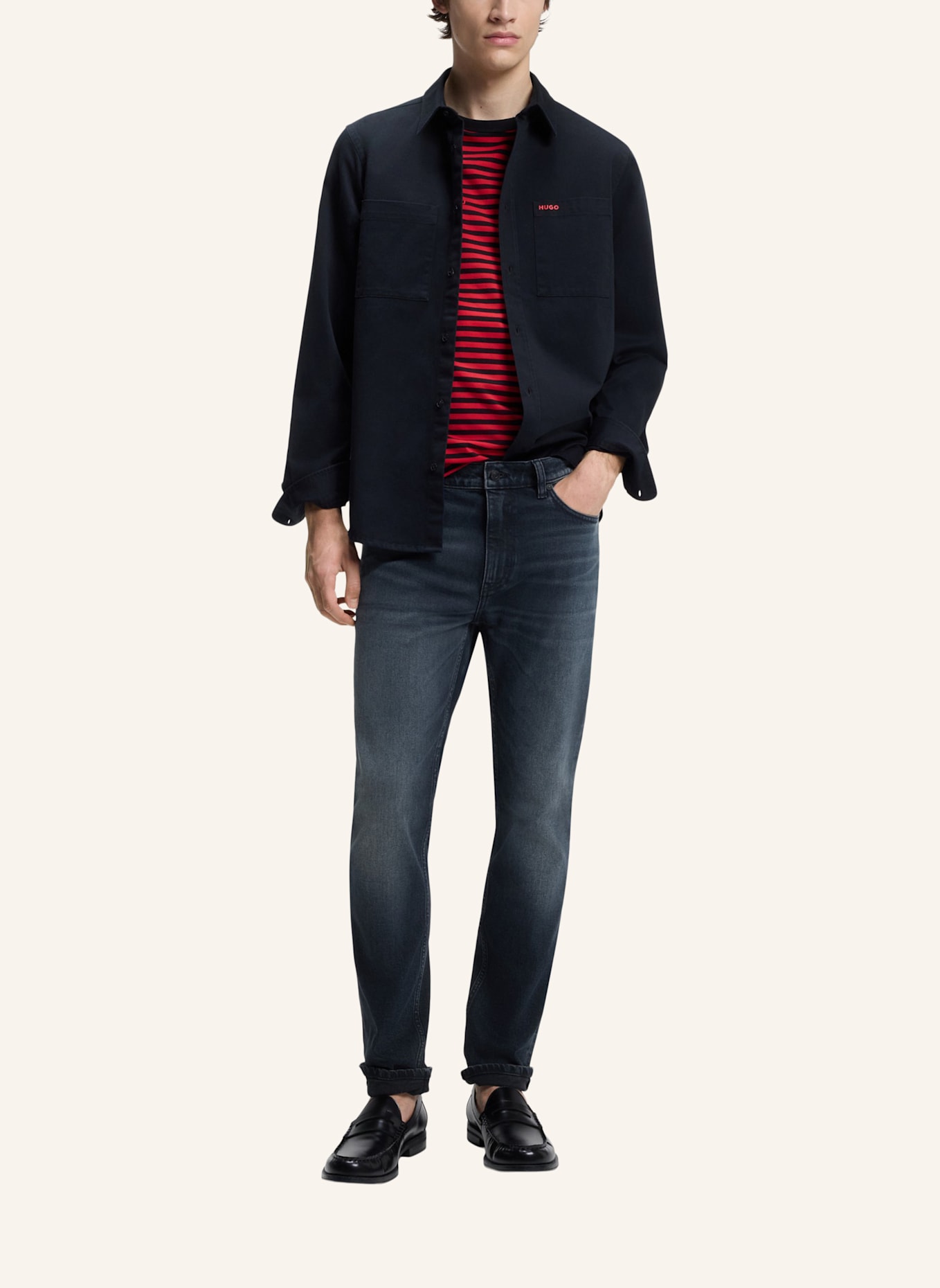 HUGO Jeans HUGO 708 Slim Fit: DUNKELBLAU