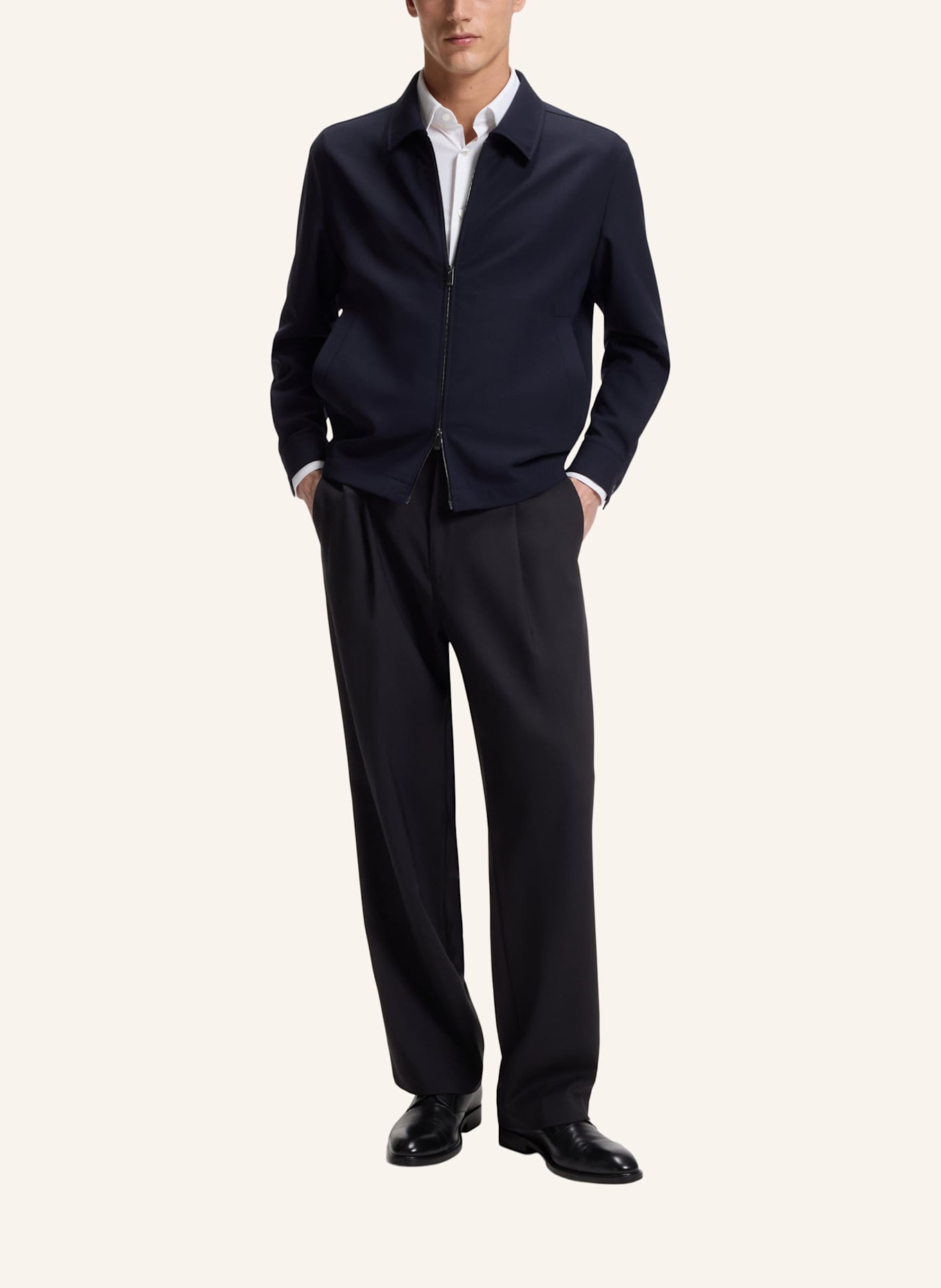 BOSS Business Hose P-PAT-PL-CW-263F Relaxed Fit: DUNKELBLAU