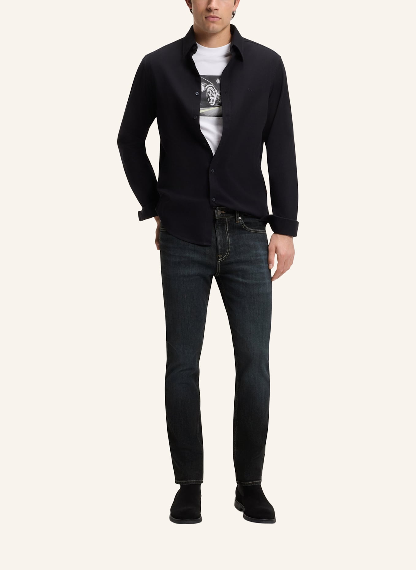 BOSS Jeans DELAWARE-2-BO Slim Fit: DUNKELBLAU