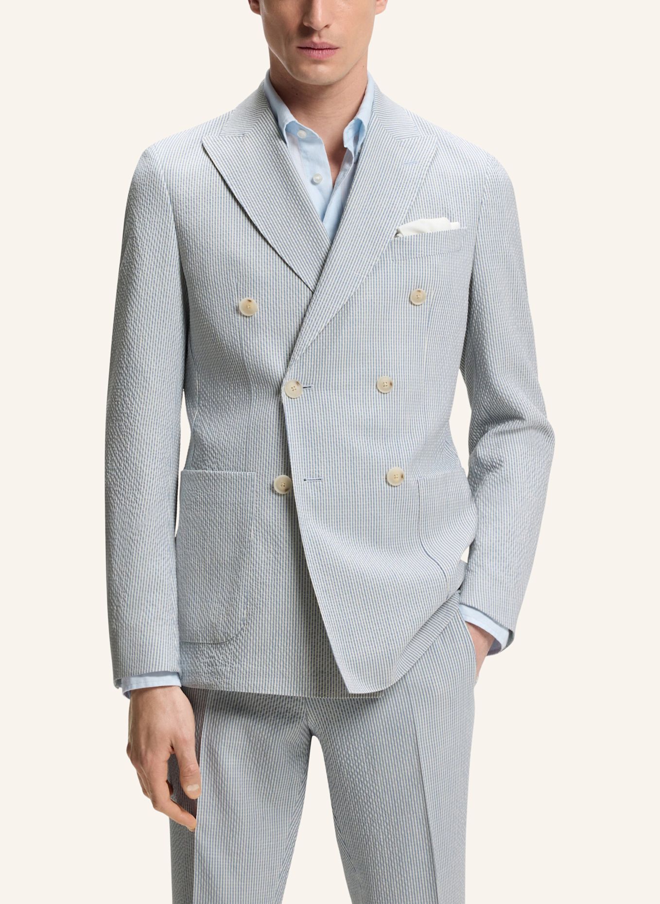 BOSS Anzug C-HUGE-2PCS-DB-263 Slim Fit: HELLBLAU