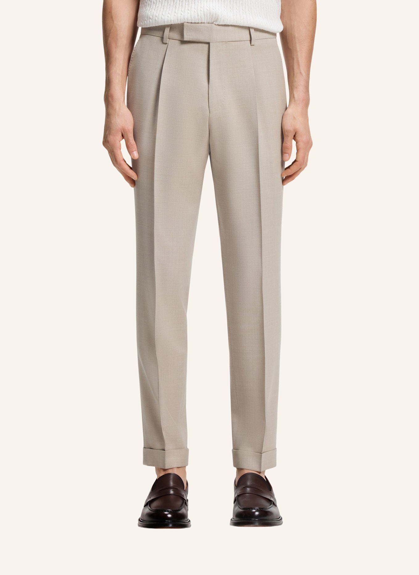 BOSS Business Anzug L-HESTON2PCSLP-FP263 Slim Fit: BEIGE