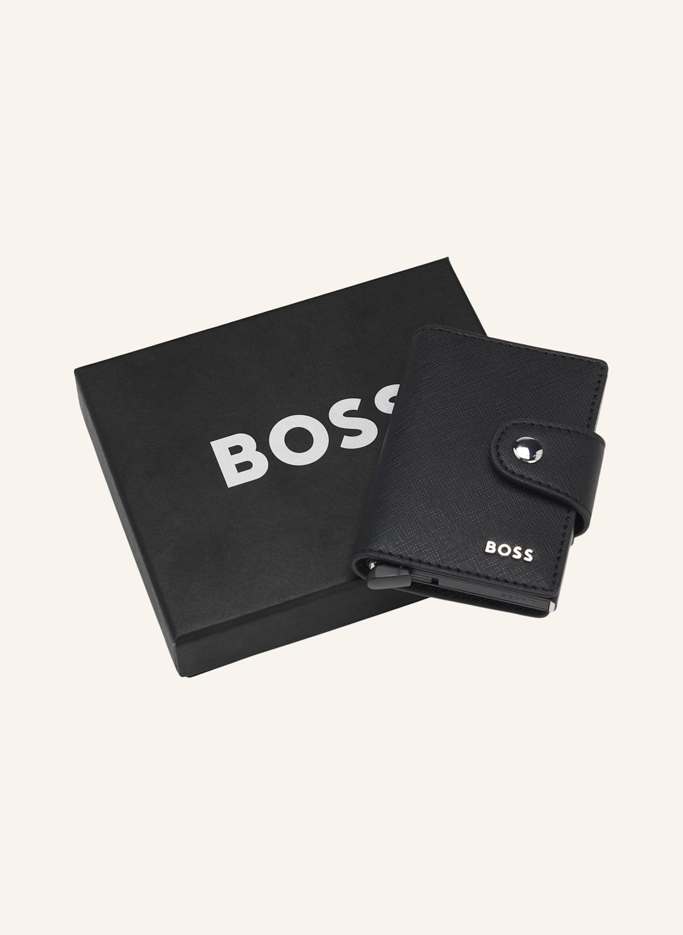 BOSS Kleine Leder-Geschenkset NORTHON_S. SECRID: SCHWARZ