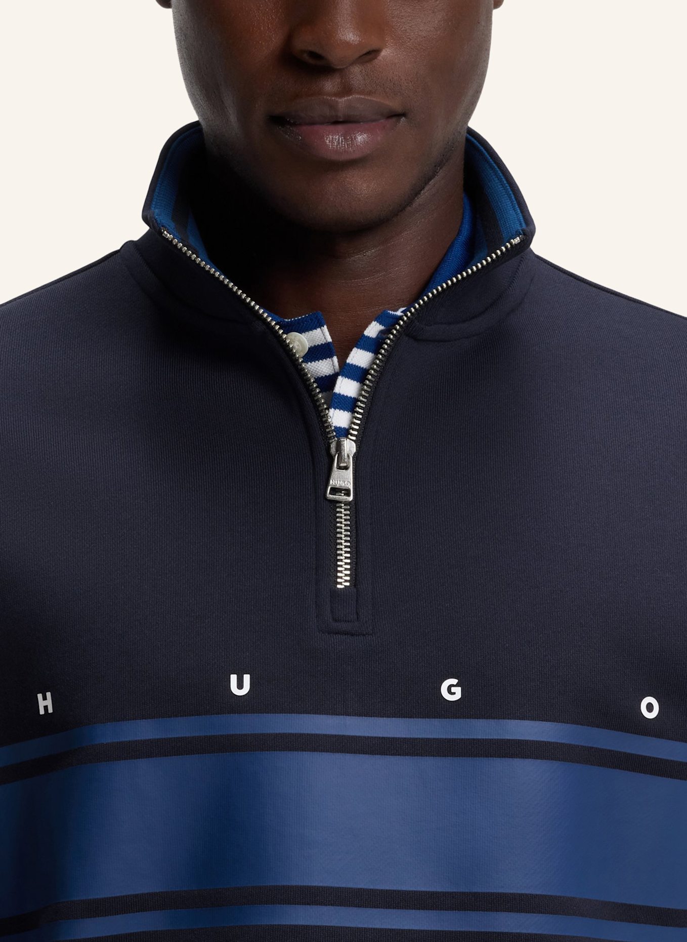 HUGO Sweatshirt DEMSIZIP Relaxed Fit: DUNKELBLAU