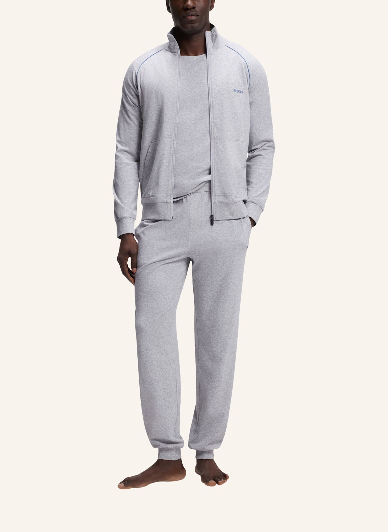 BOSS Loungewear Jacke MIX&MATCH JACKET Z Regular Fit: HELLGRAU