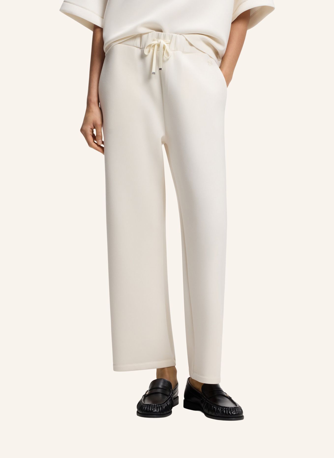 BOSS Casual Trousers ELABSE Relaxed Fit: WEISS