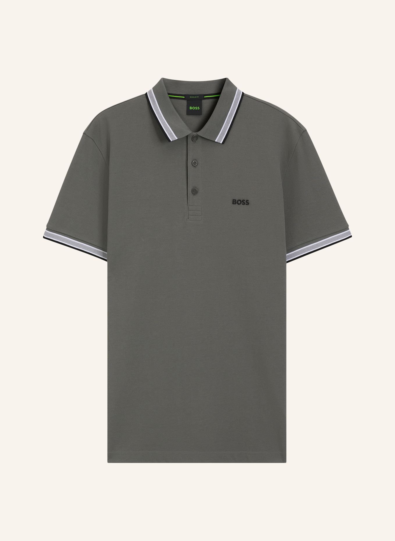BOSS Piqué-Poloshirt PADDY CURVED Regular Fit: HELLGRAU