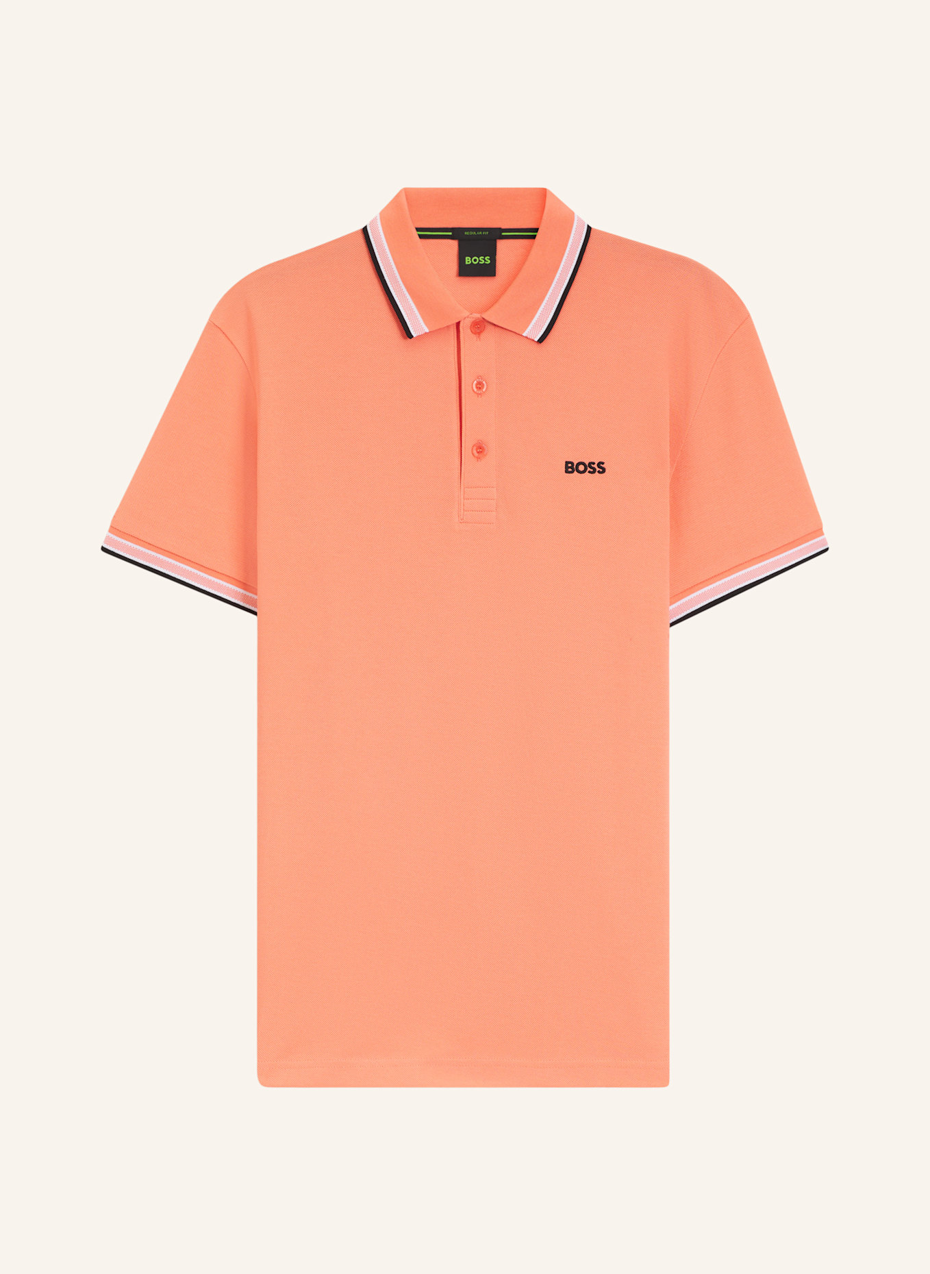 BOSS Piqué-Poloshirt PADDY CURVED Regular Fit: ROSA