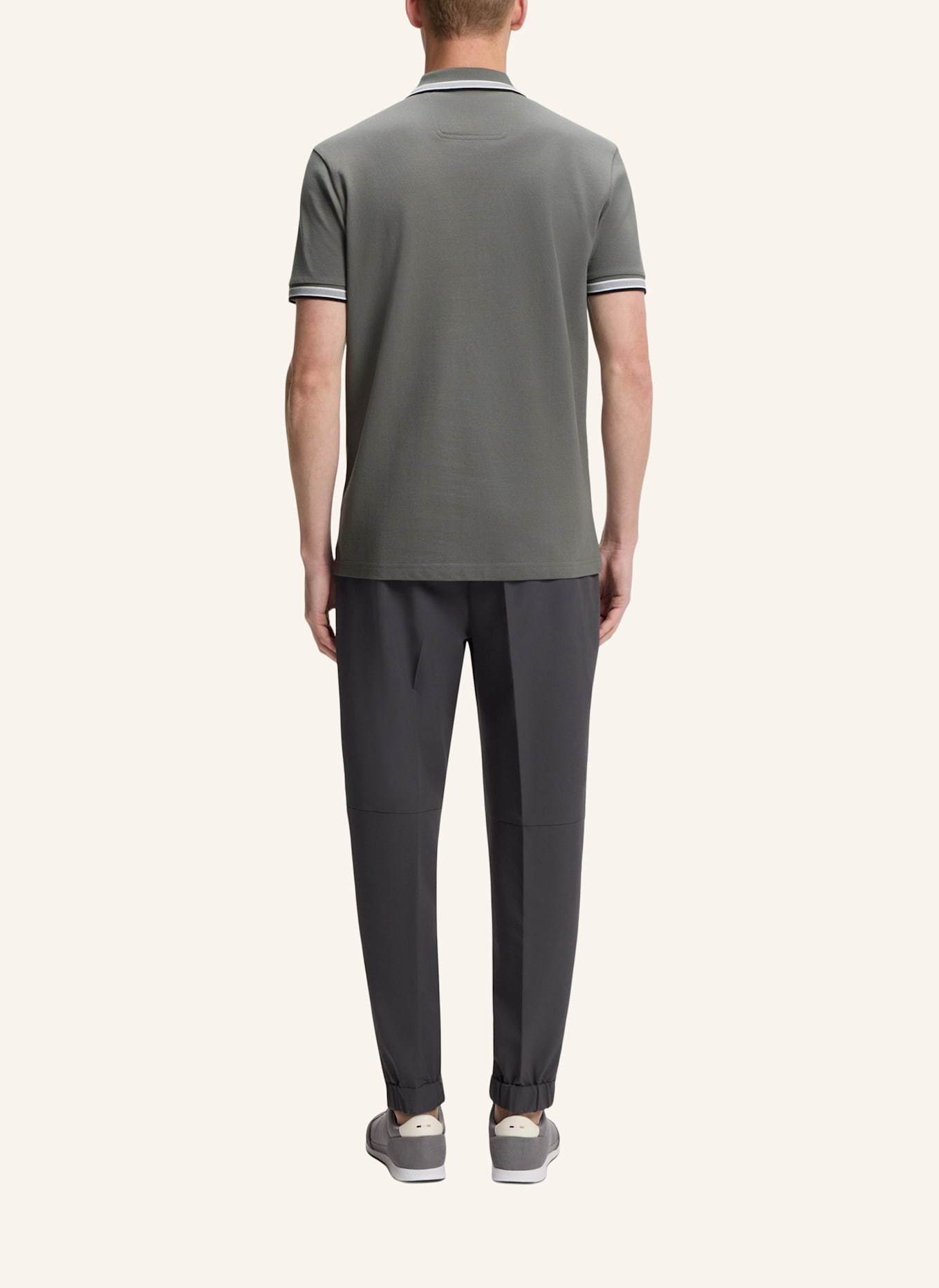 BOSS Piqué-Poloshirt PADDY CURVED Regular Fit: HELLGRAU