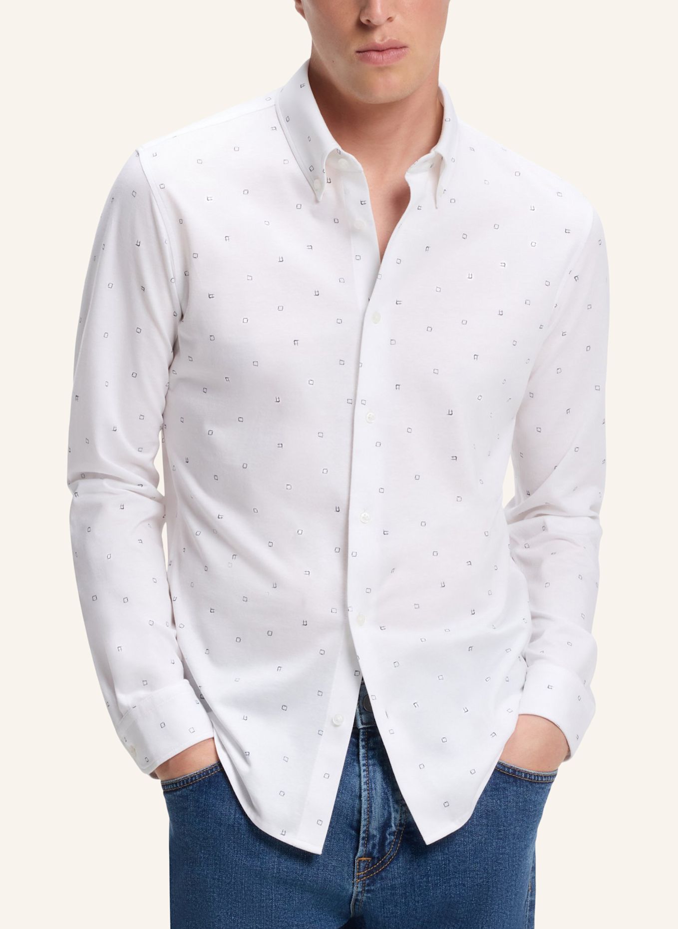 BOSS Hemd MYJERSEY_M Slim Fit: WEISS