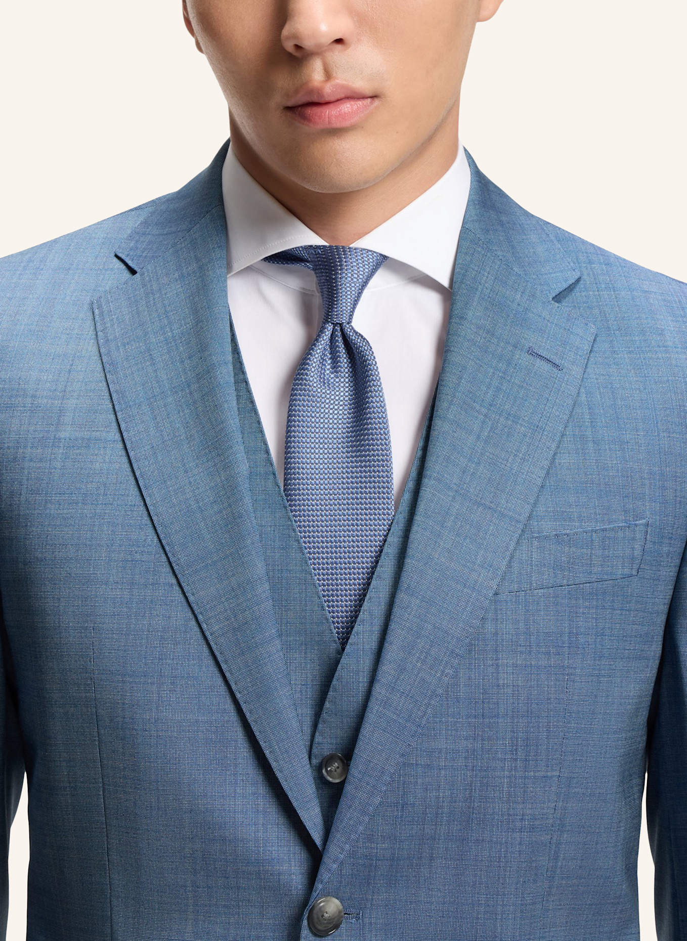 BOSS Business Anzug H-JECKSON-3PCS-263 Regular Fit: HELLBLAU