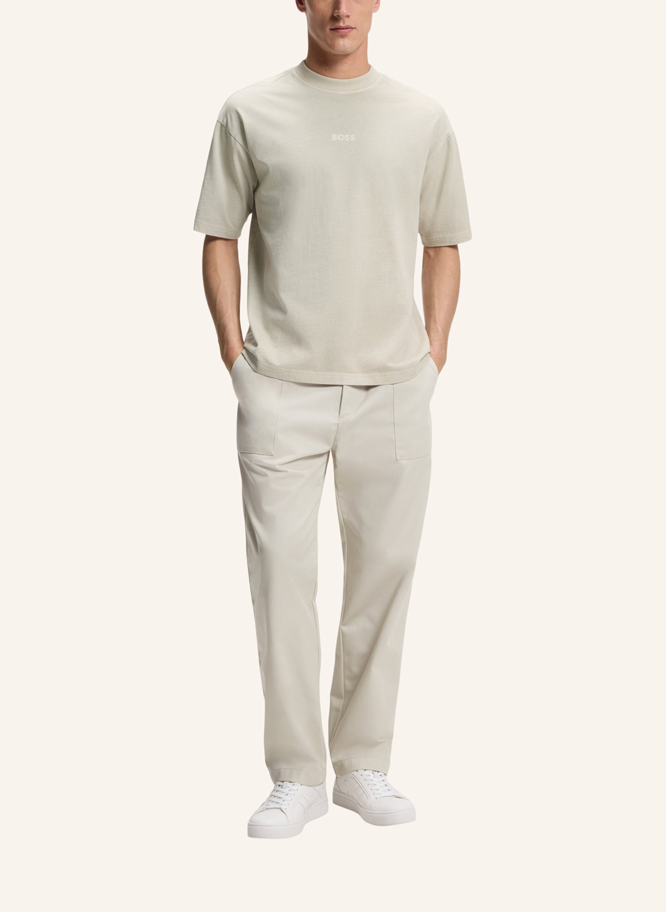 BOSS T-Shirt TE_TILE Relaxed Fit: BEIGE