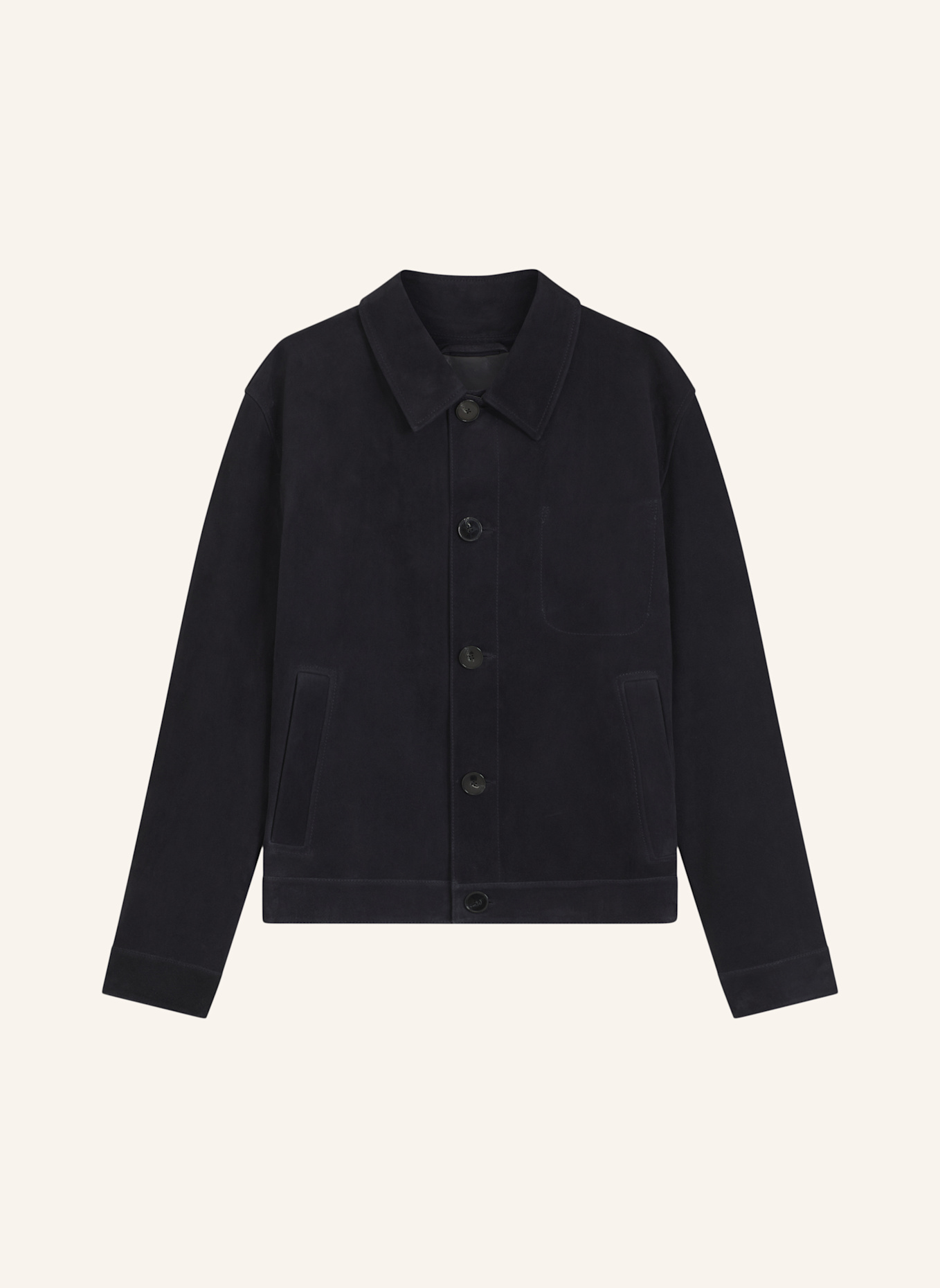 HUGO Lederjacke LIGOR Regular Fit: DUNKELBLAU