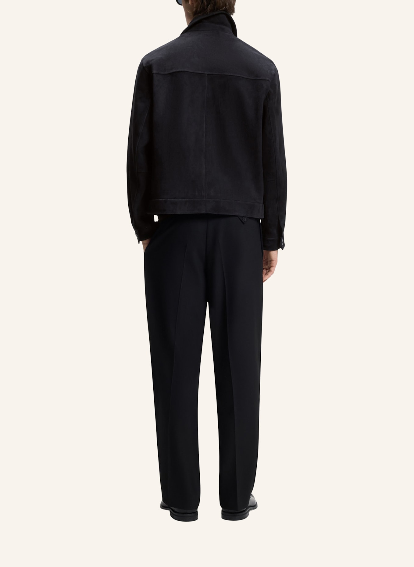 HUGO Lederjacke LIGOR Regular Fit: DUNKELBLAU