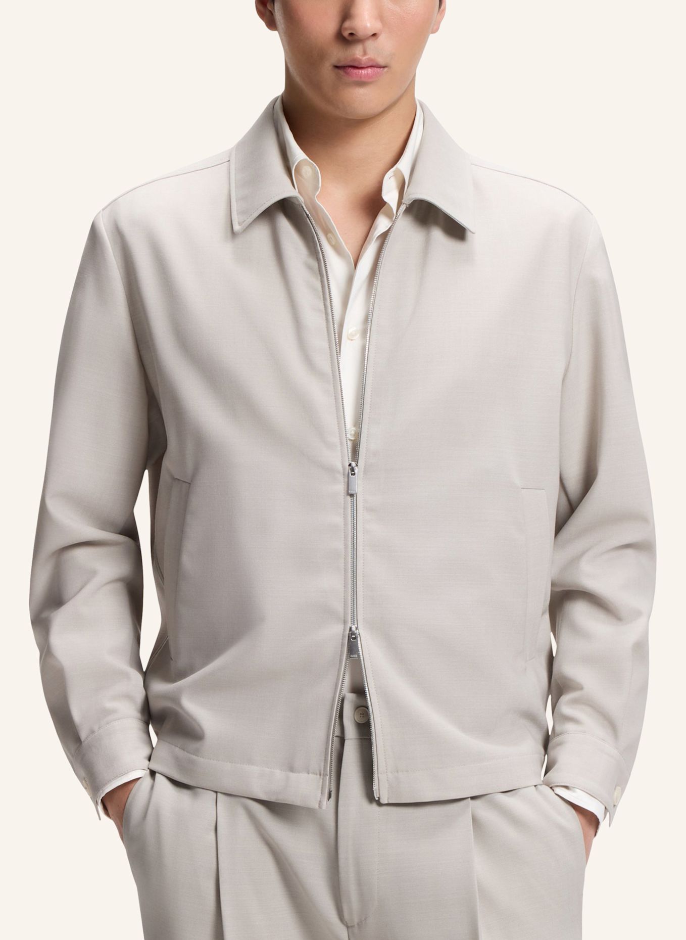 BOSS Sakko P-CARPER-ZIP-263F Relaxed Fit: BEIGE