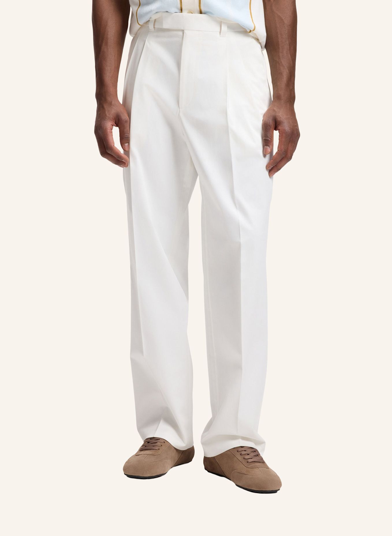BOSS Businesshose C-PAT-DPL-263 Relaxed Fit: WEISS