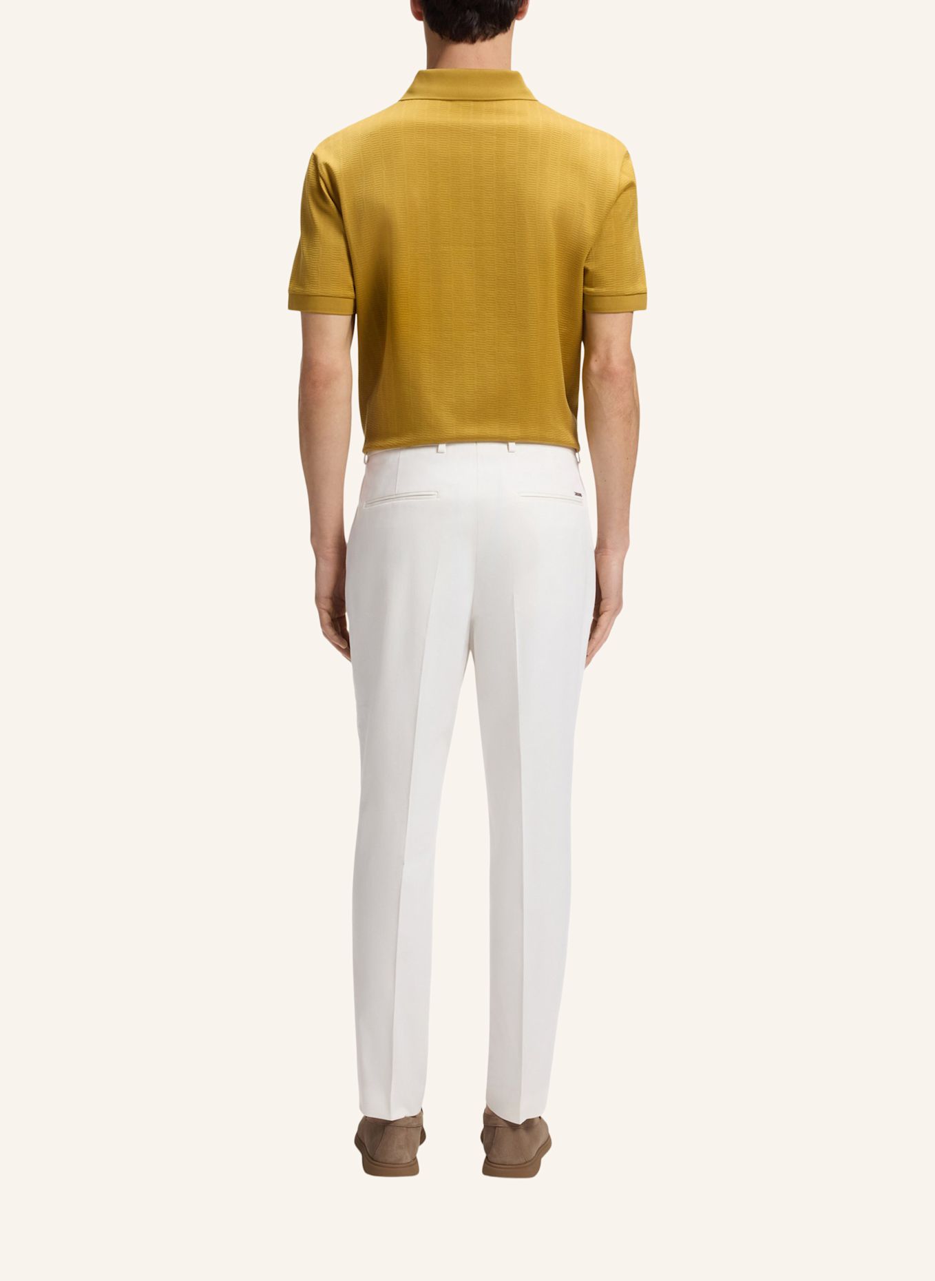 BOSS Businesshose H-PERIN-PL-DTL-263 Tapered Fit: WEISS