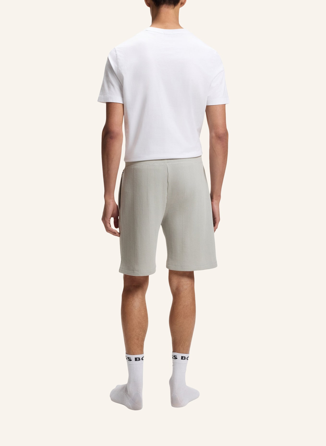 BOSS Loungewear Unterteil STRUCTURE SHORTS: HELLGRAU
