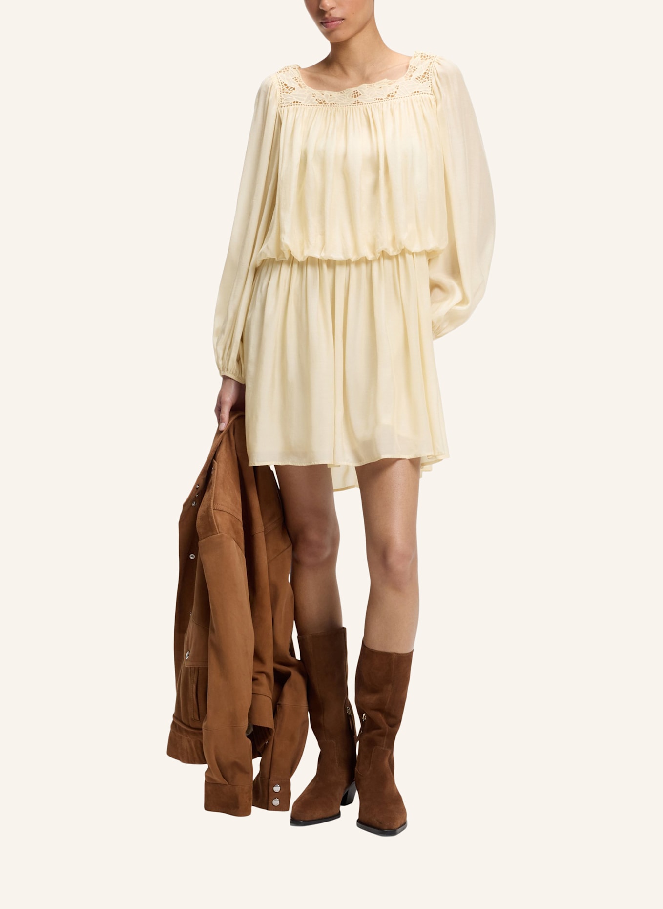 BOSS Business Kleid C_DALISA Relaxed Fit: HELLGELB