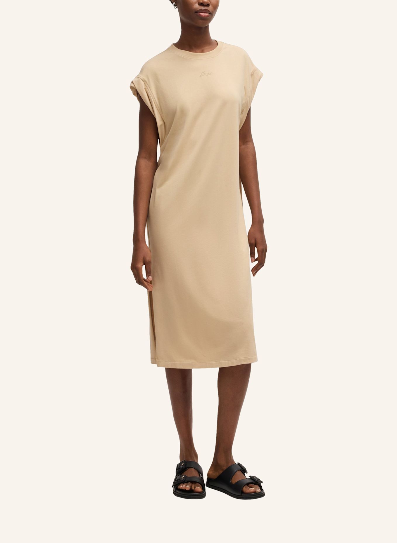 BOSS Jerseykleid EDRESS: BEIGE