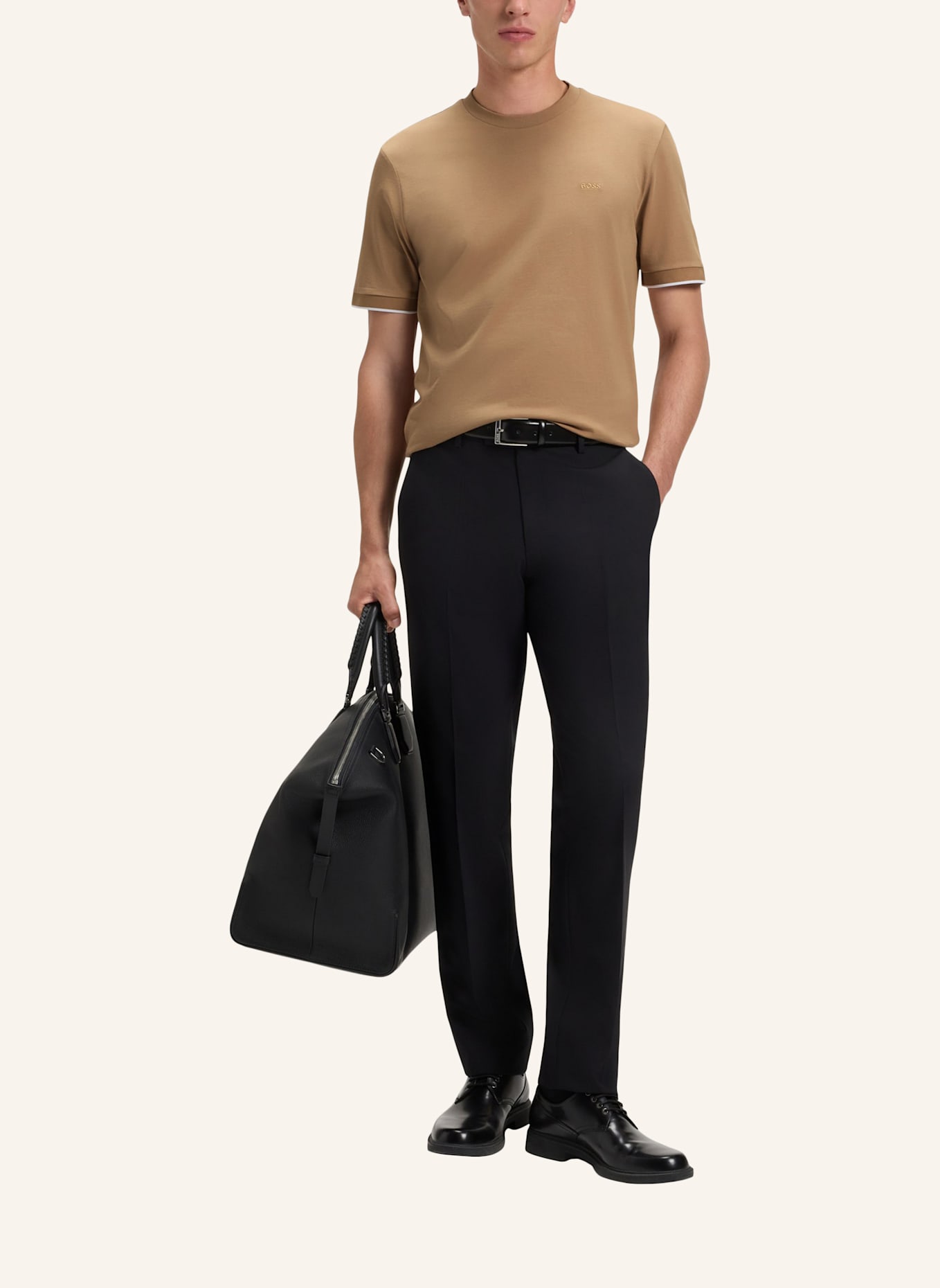 BOSS T-Shirt THOMPSON 250_IN Regular Fit: BEIGE