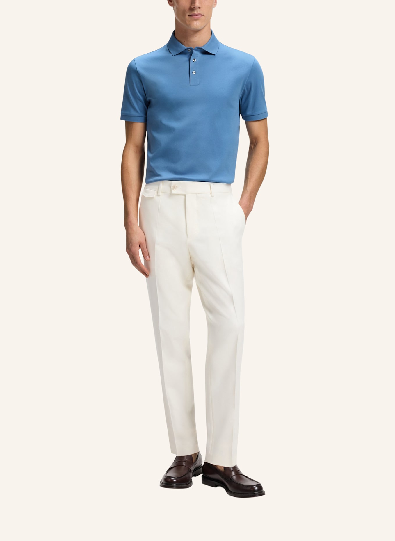 BOSS Poloshirt L-PERRY 14 Regular Fit: BLAU