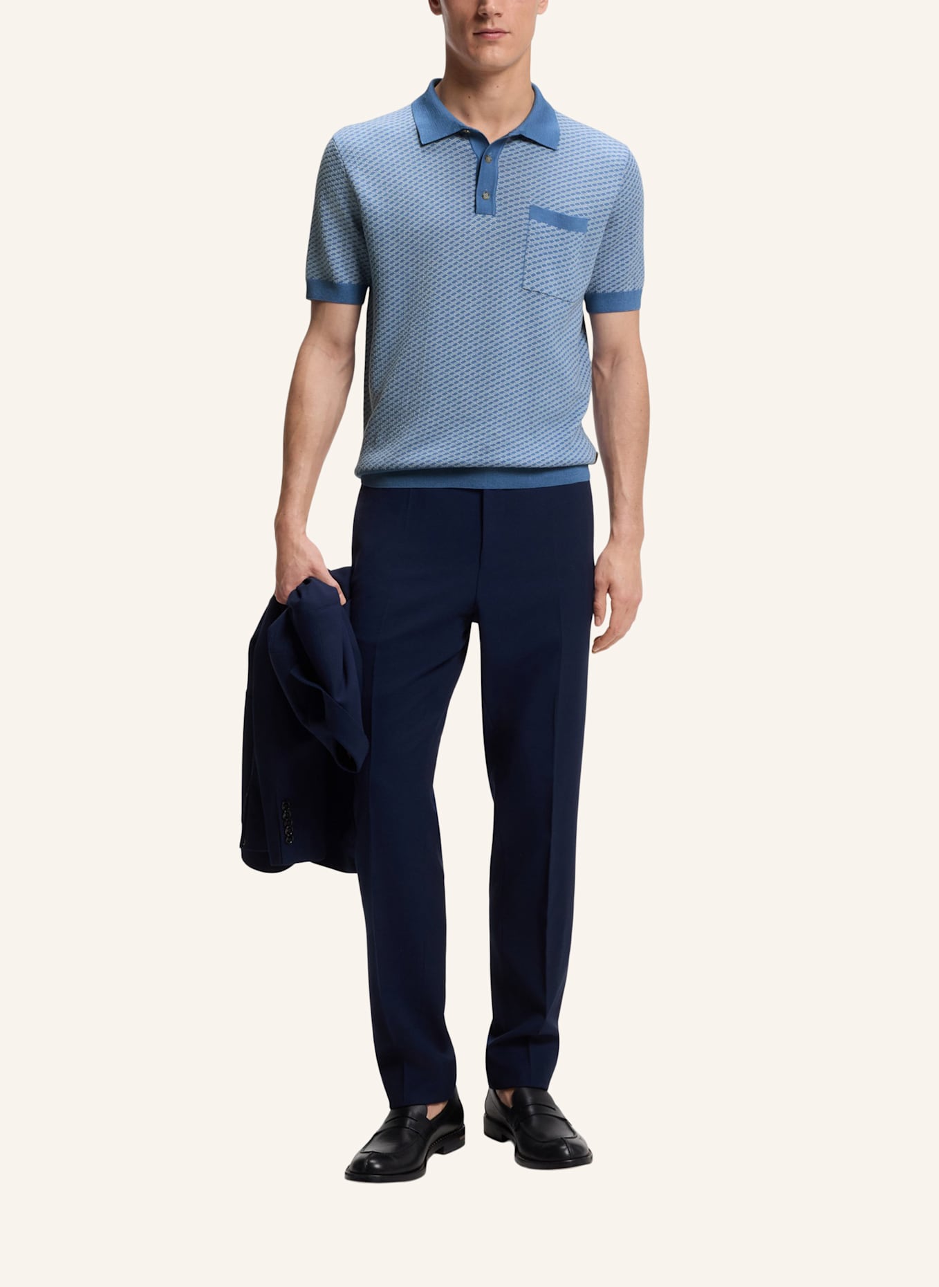 BOSS Pullover L-LOMATO Regular Fit: BLAU