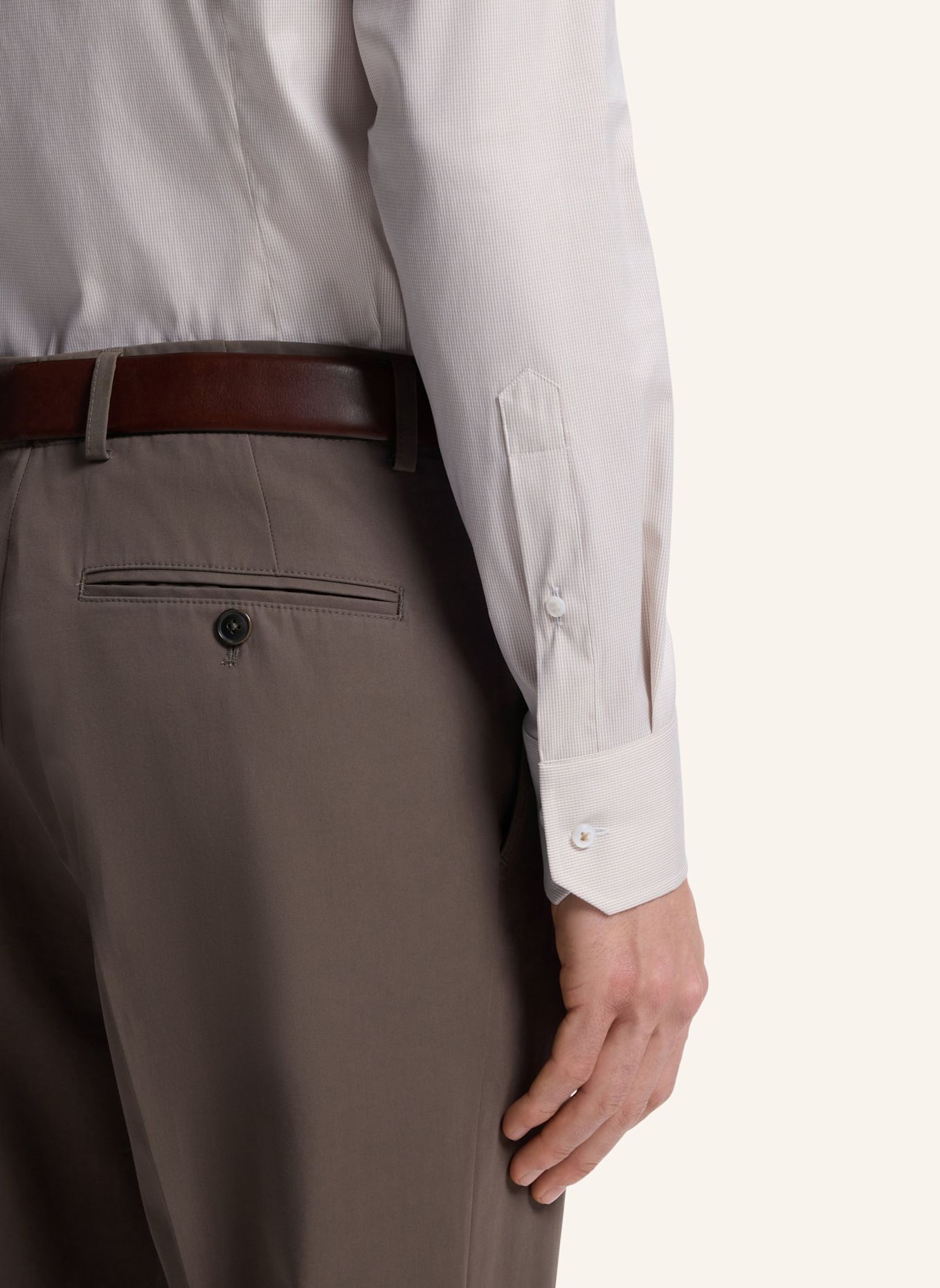 BOSS Business Hemd L-HAYS-KENT-C1-243 Slim Fit: BEIGE