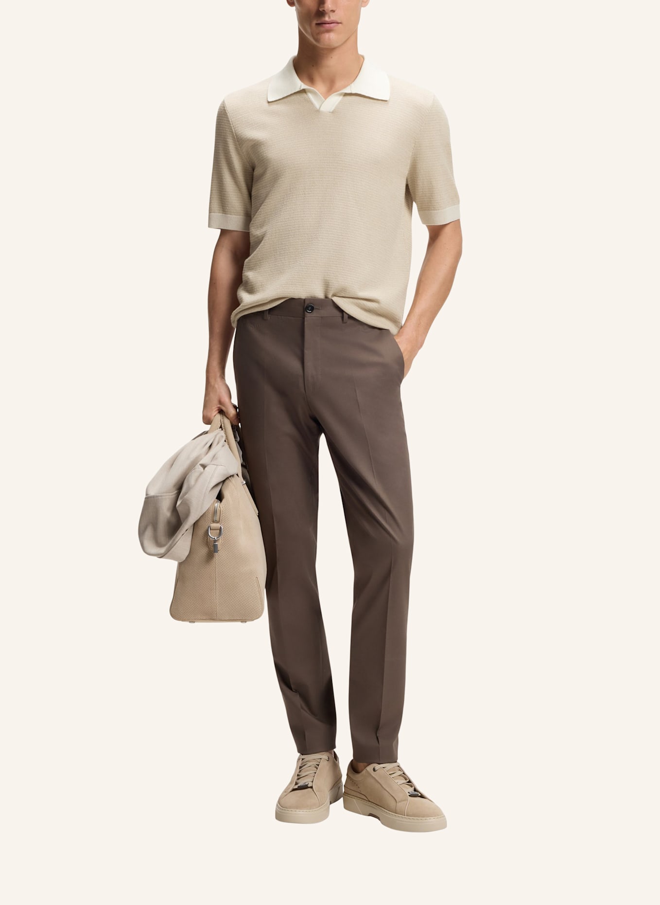 BOSS Pullover L-LANOSO Regular Fit: BEIGE