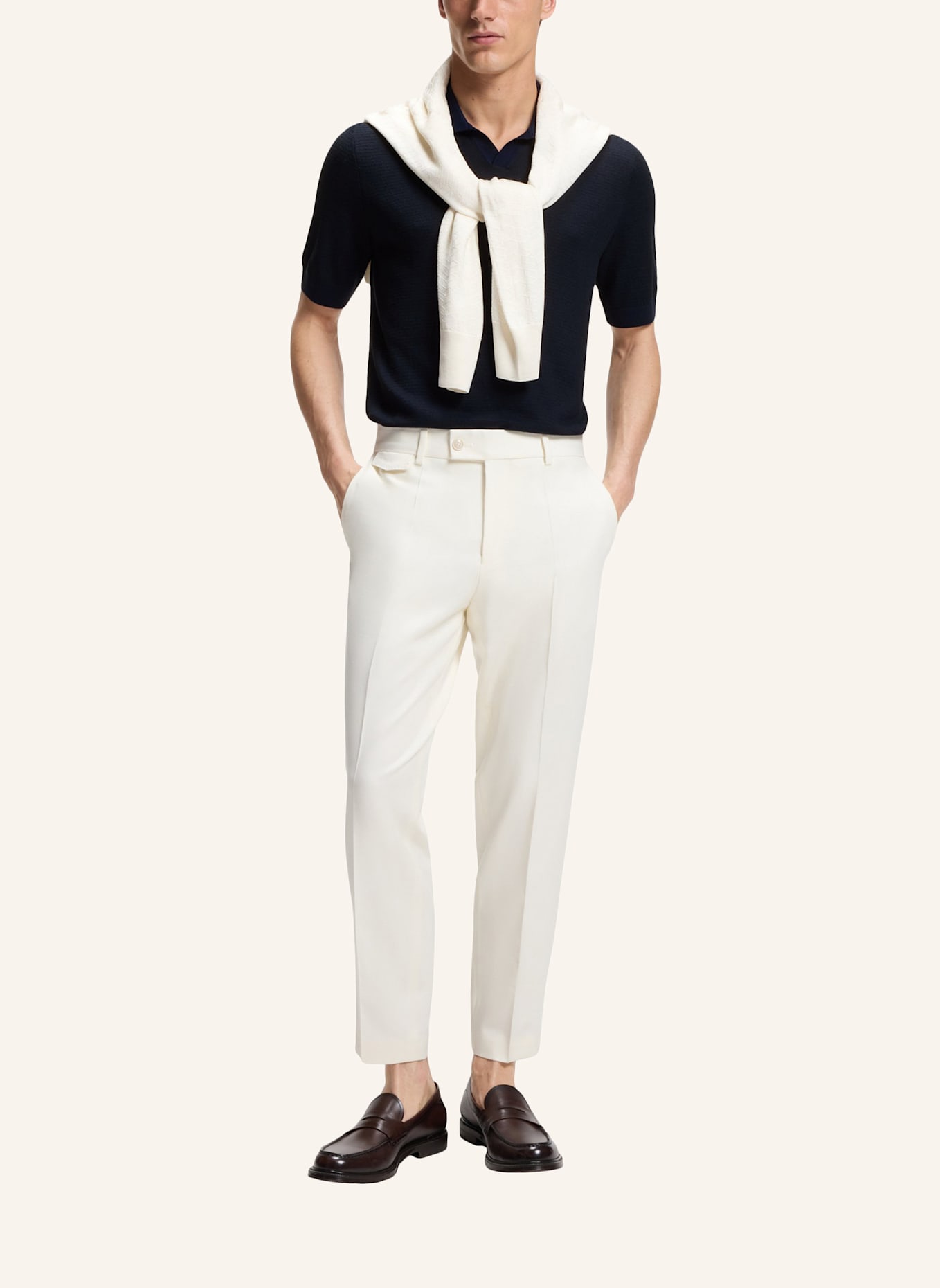 BOSS Pullover L-LANOSO Regular Fit: DUNKELBLAU