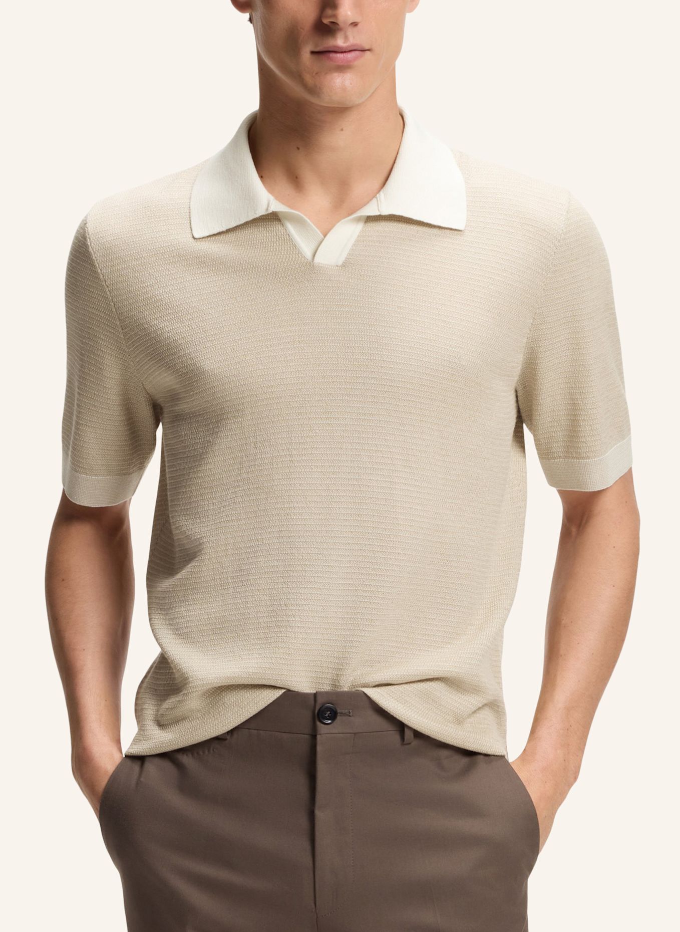 BOSS Pullover L-LANOSO Regular Fit: BEIGE