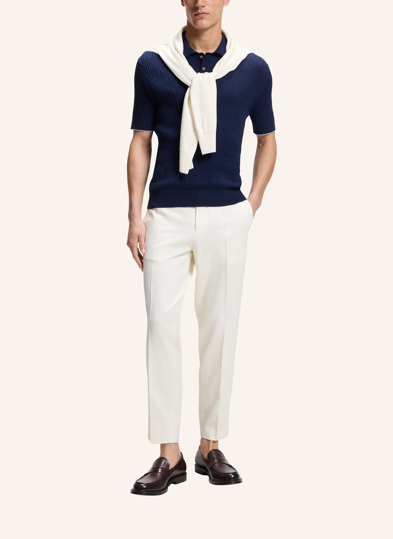 BOSS Pullover L-LUCIANO Regular Fit: BLAU