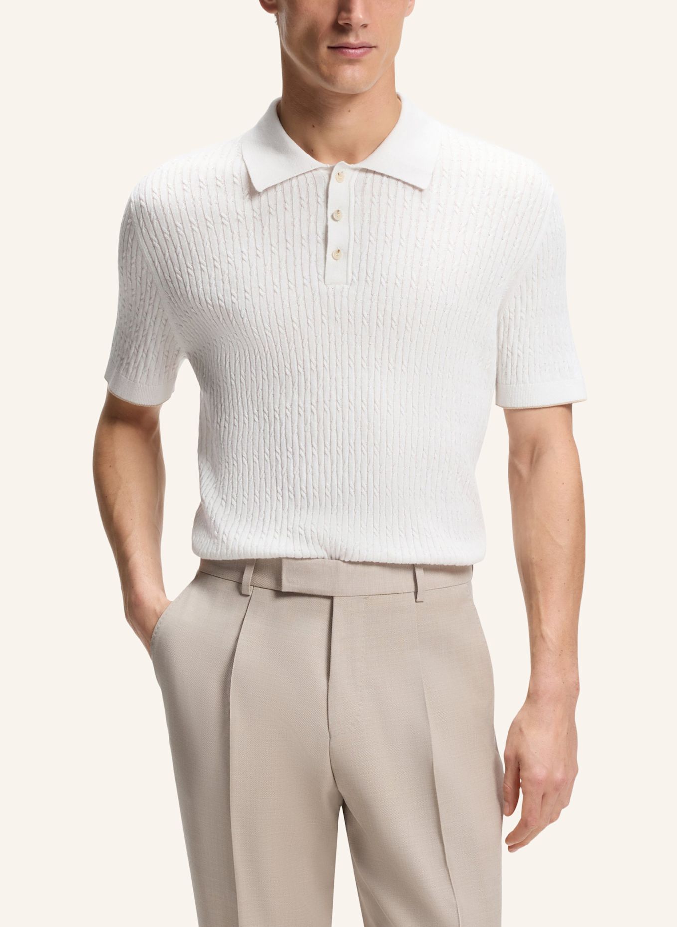 BOSS Pullover L-LUCIANO Regular Fit: WEISS