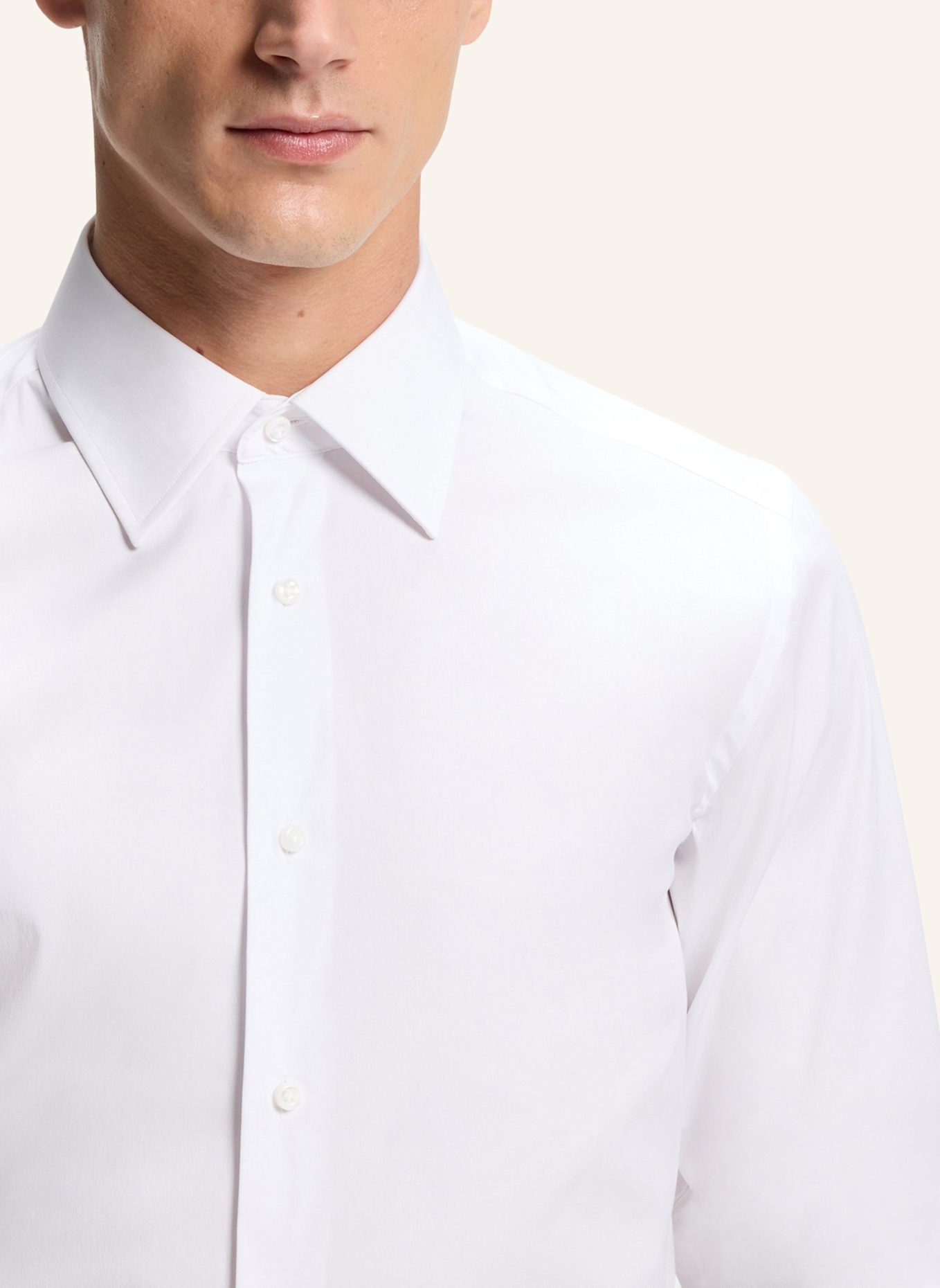 BOSS Business Hemd L-HAYS-KENT-C1-243 Slim Fit: WEISS