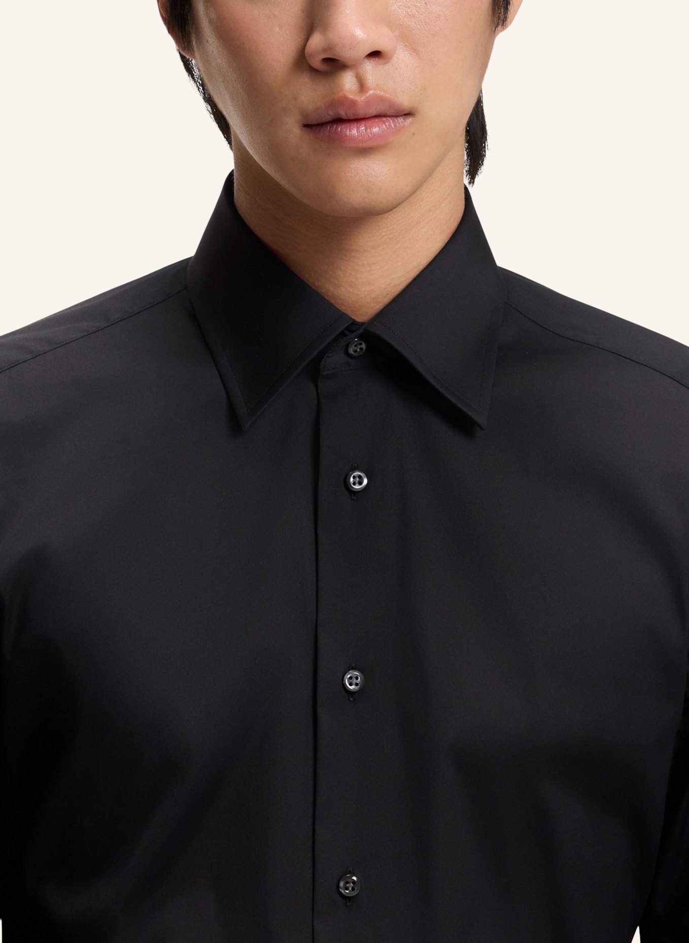 BOSS Business Hemd L-HAYS-KENT-C1-243 Slim Fit: SCHWARZ