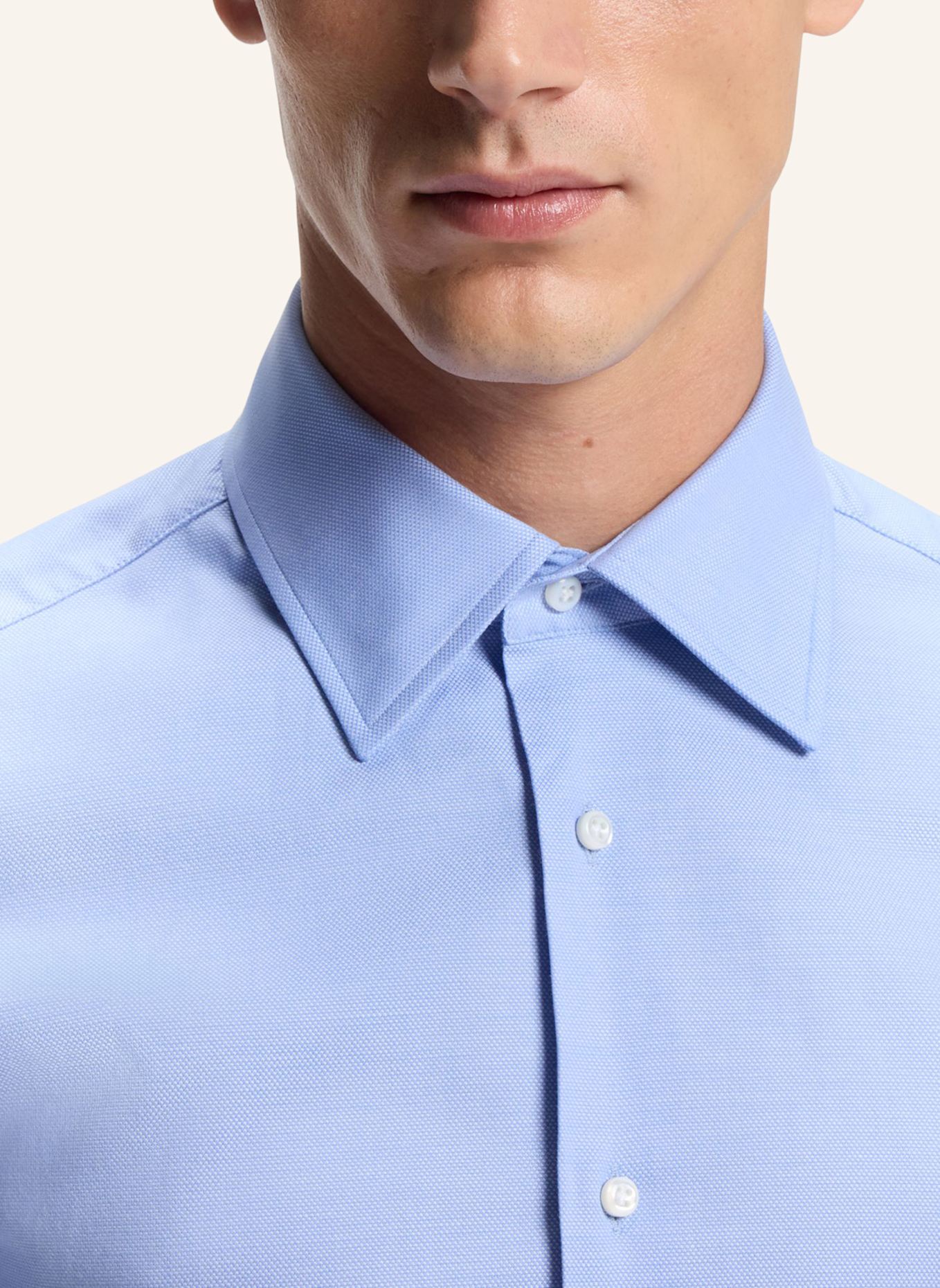 BOSS Business Hemd L-HAYS-KENT-C1-243 Slim Fit: HELLBLAU