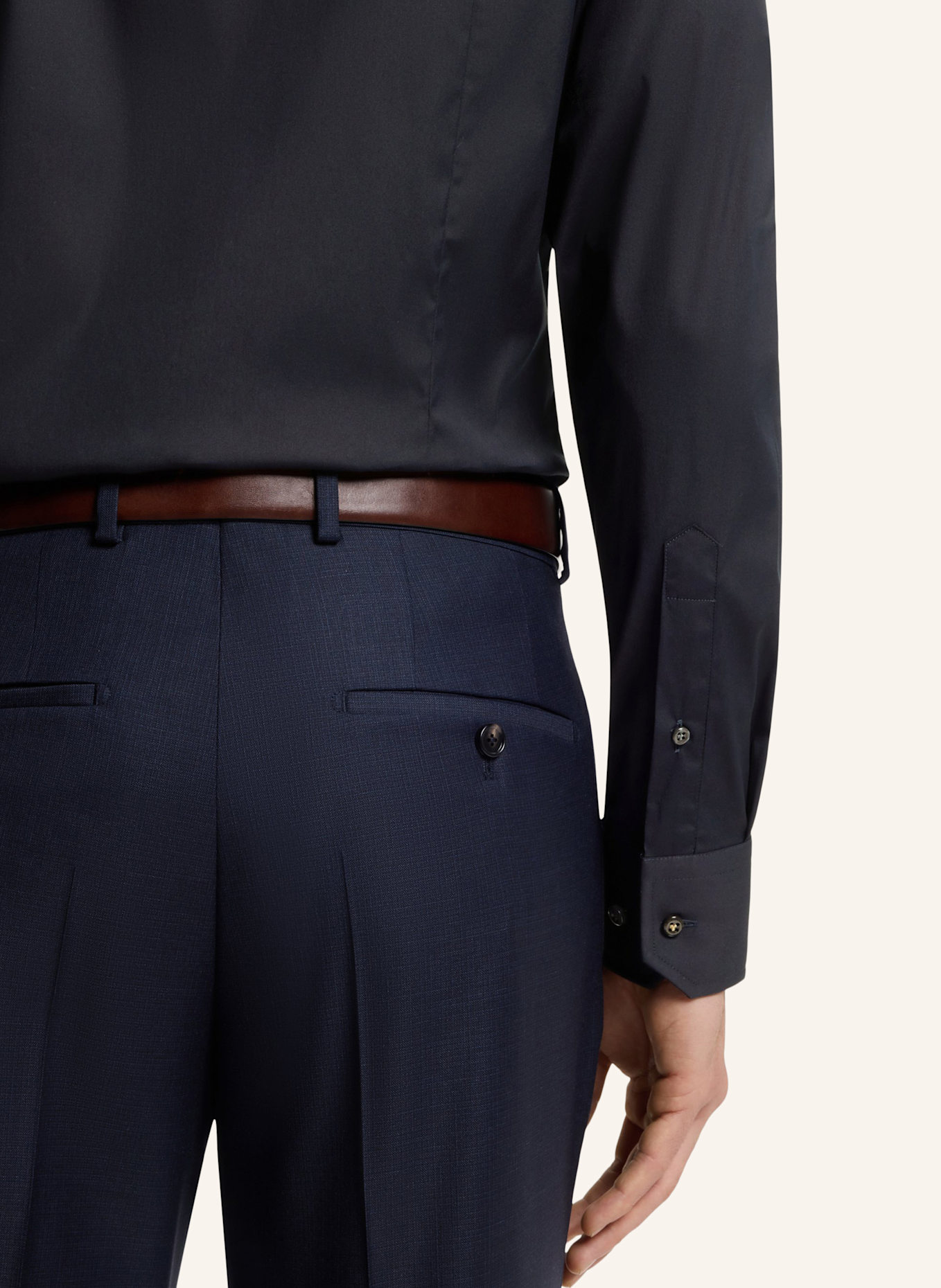 BOSS Business Hemd L-HAYS-KENT-C1-243 Slim Fit: DUNKELBLAU
