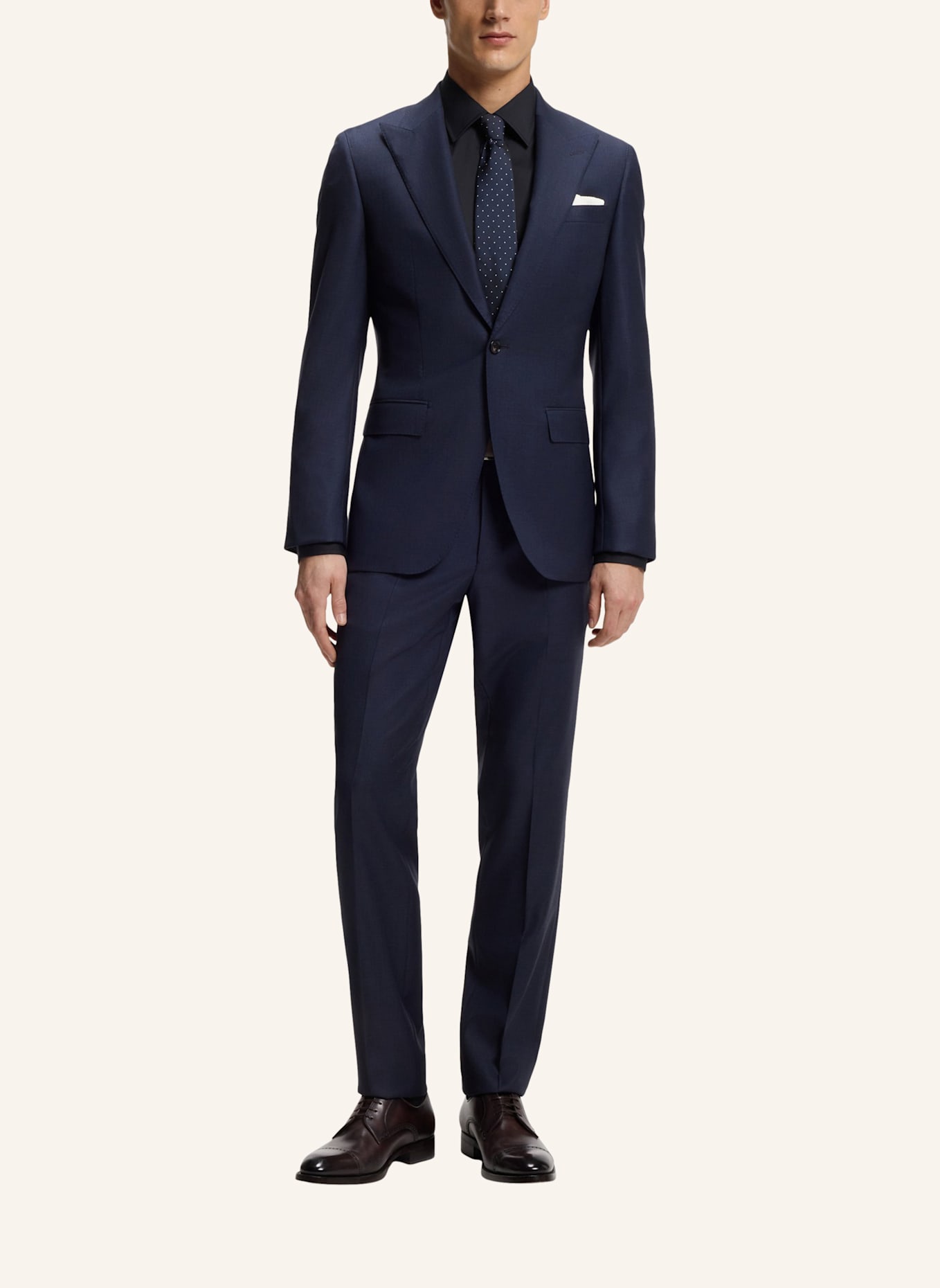 BOSS Business Hemd L-HAYS-KENT-C1-243 Slim Fit: DUNKELBLAU