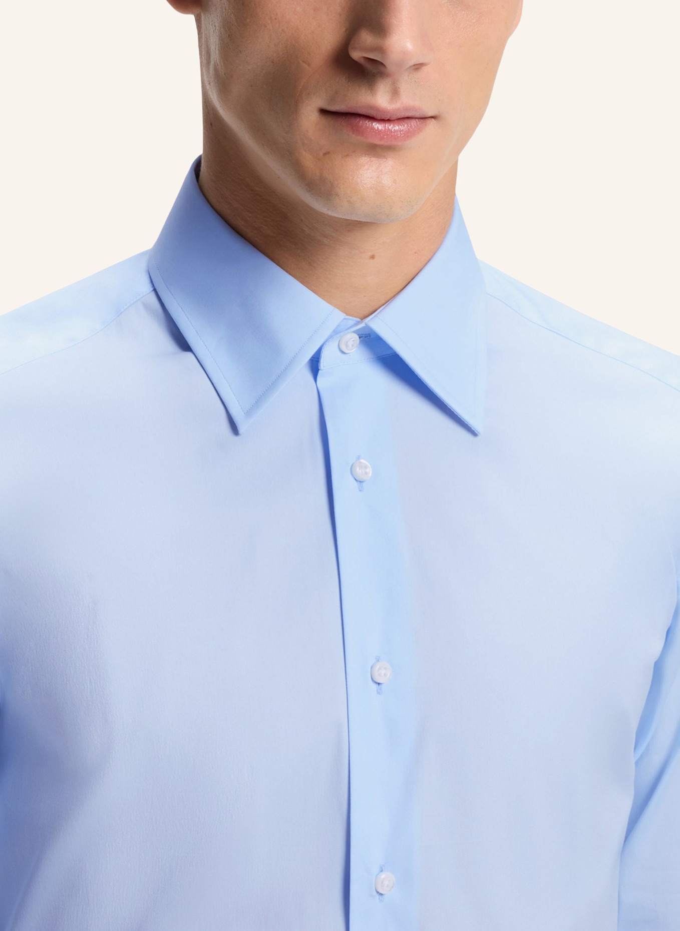 BOSS Business Hemd L-HAYS-KENT-C1-243 Slim Fit: HELLBLAU