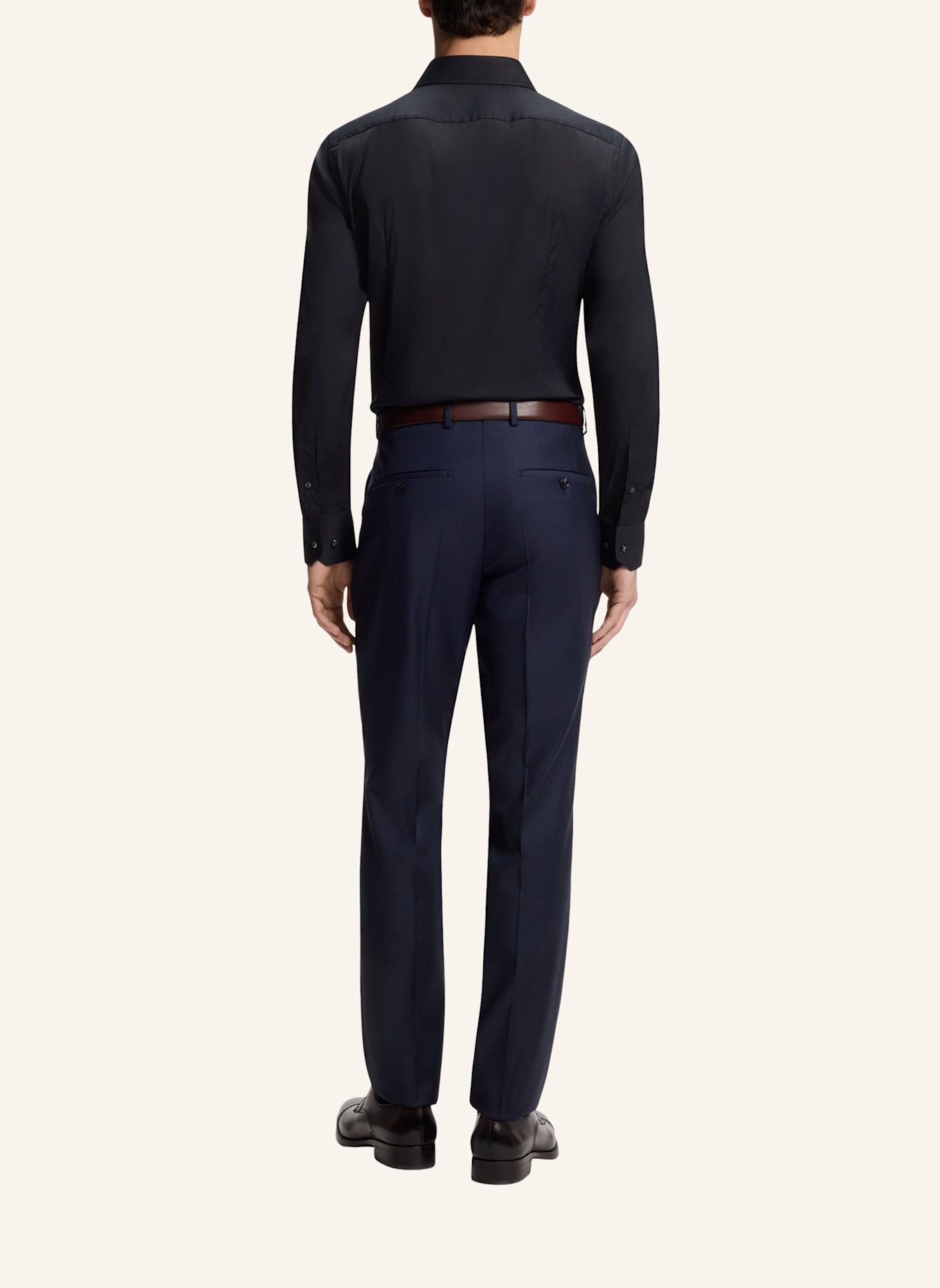 BOSS Business Hemd L-HAYS-KENT-C1-243 Slim Fit: DUNKELBLAU