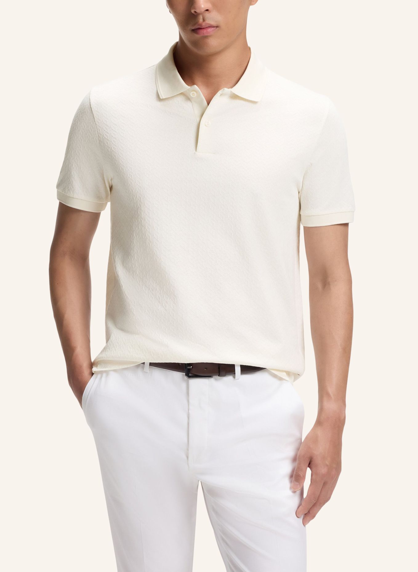 BOSS Polo L-PERRY 141 Regular Fit: WEISS