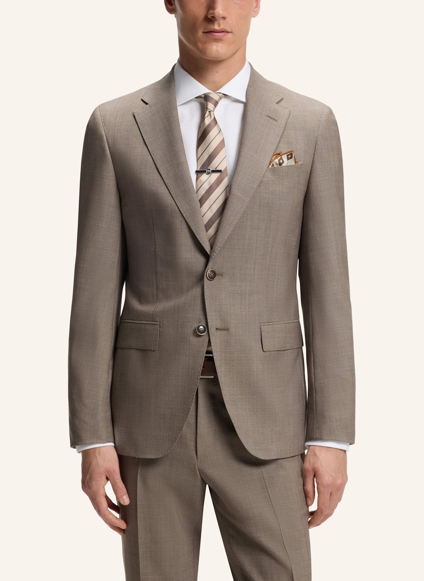 BOSS Anzug L-HARVERS-2PCS-241 Slim Fit: BRAUN