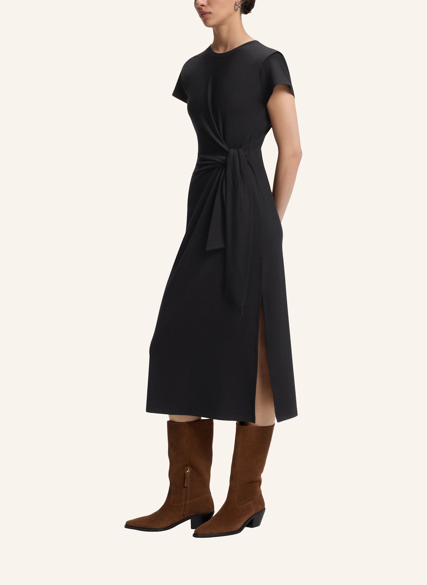 BOSS Jersey Dresses C_ERLAYS Regular Fit: SCHWARZ